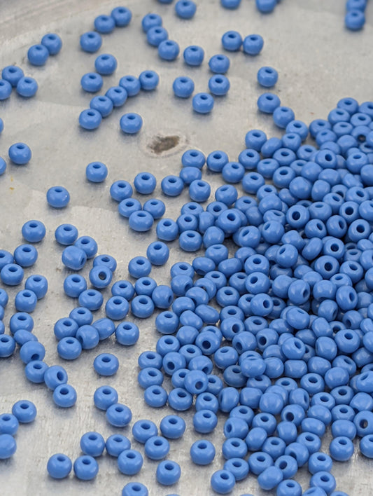 Preciosa Seed Beads - Opaque Denim Blue Size 11/0 | Premium Glass Craft Supplies