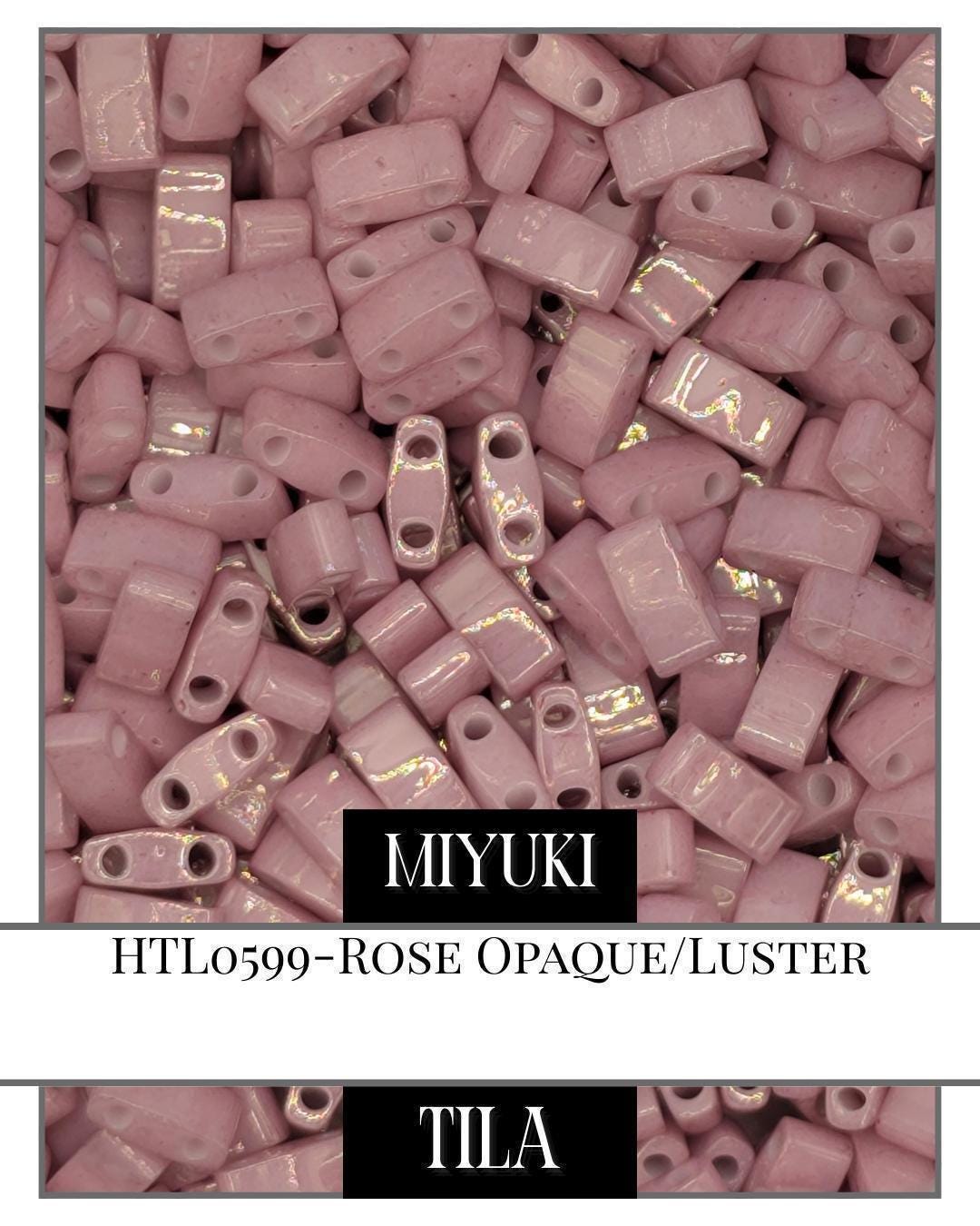 Miyuki Tila Beads – Rose Opaque 2-Hole Flat Seed Beads 7.5g Pack for Jewelry Making