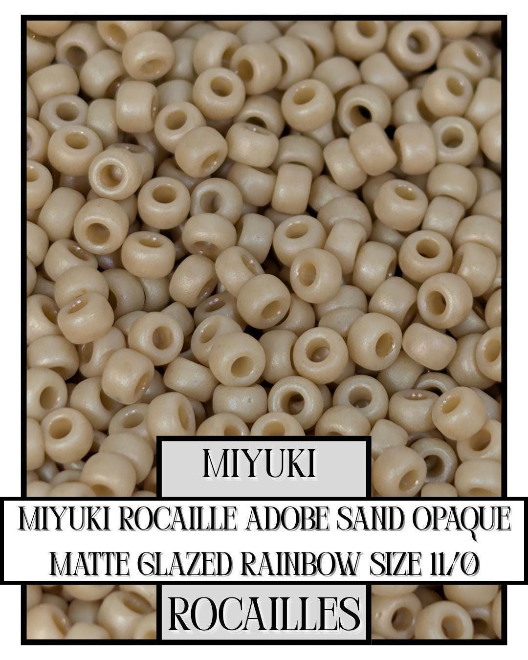 Miyuki Rocaille Beads – Size 11 Seed Beads with Opaque Matte Finish & Rainbow Glaze
