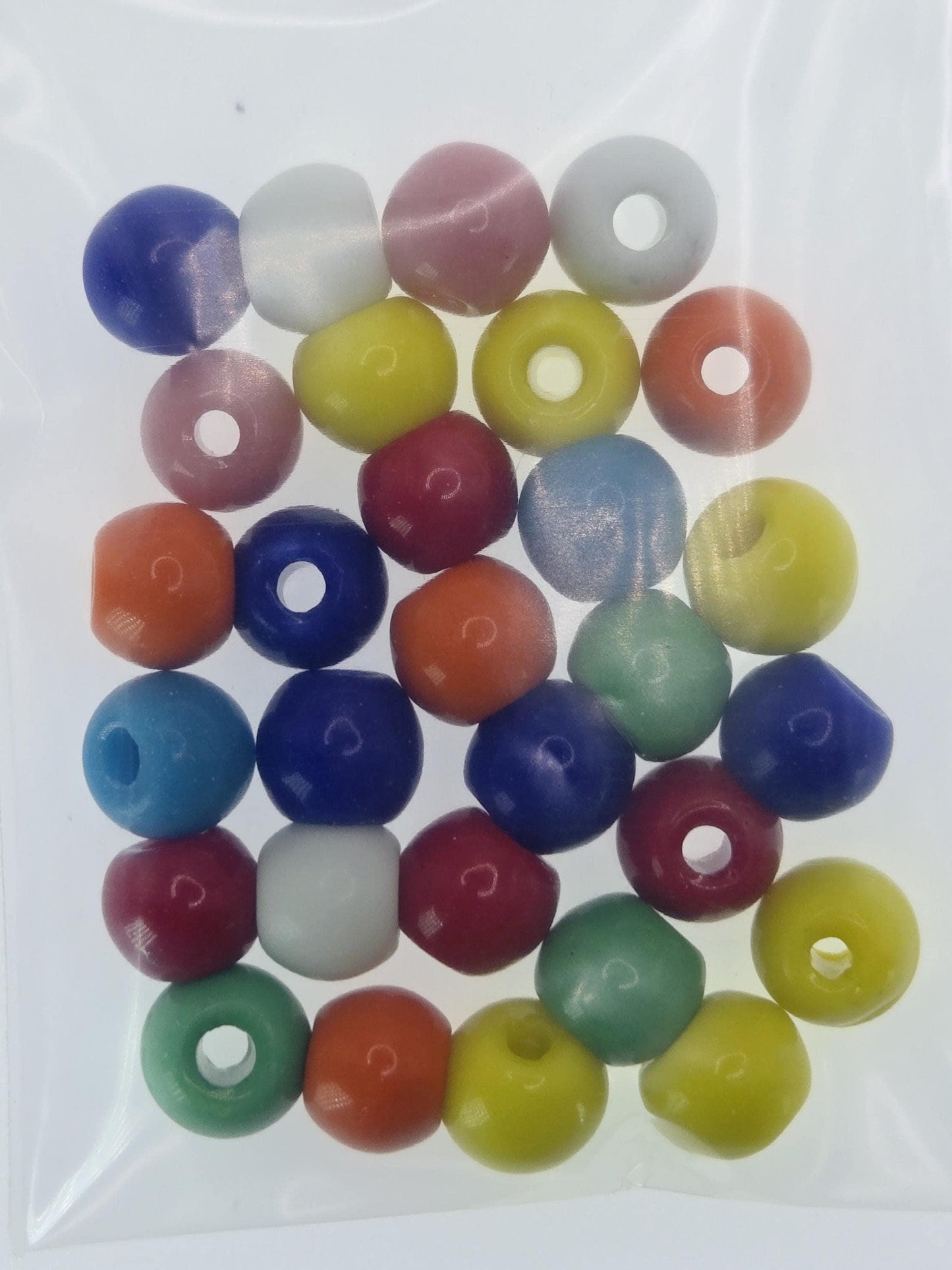 10mm Large Hole Beads - Round Glass Beads for DIY Jewelry Making Kit