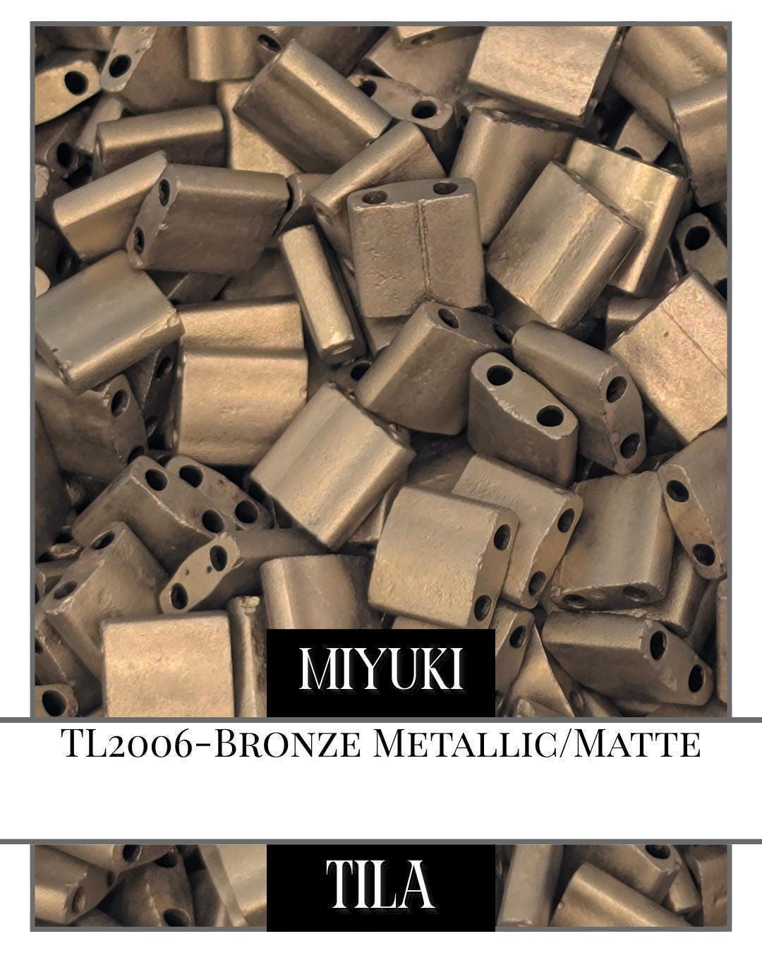 Miyuki Tila Beads - Bronze Metallic Flat Two Hole Beads 7.5g Package
