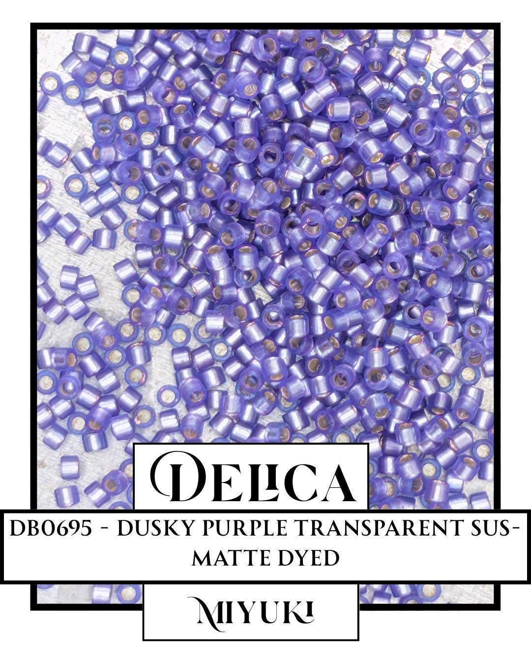 Miyuki Delica Beads - 11/0 Dusky Purple Silver Lined Glass Seed Beads | 7g Bag