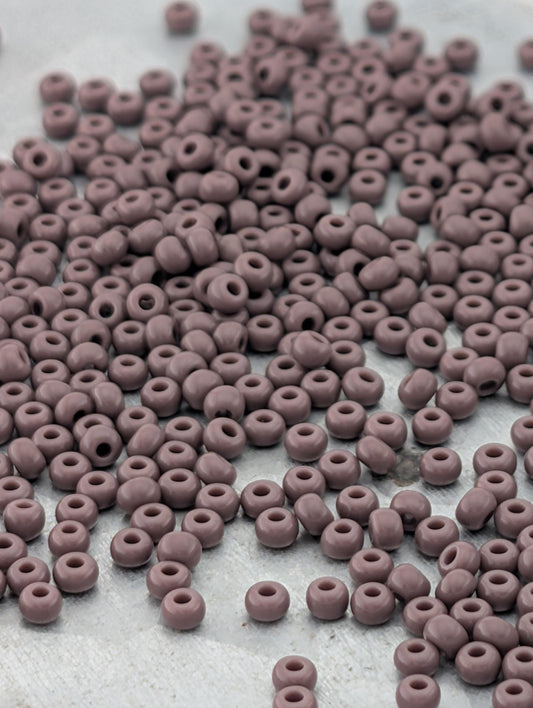 Preciosa Seed Beads - Opaque Dark Mauve Size 11/0 | 15g Czech Glass Beads