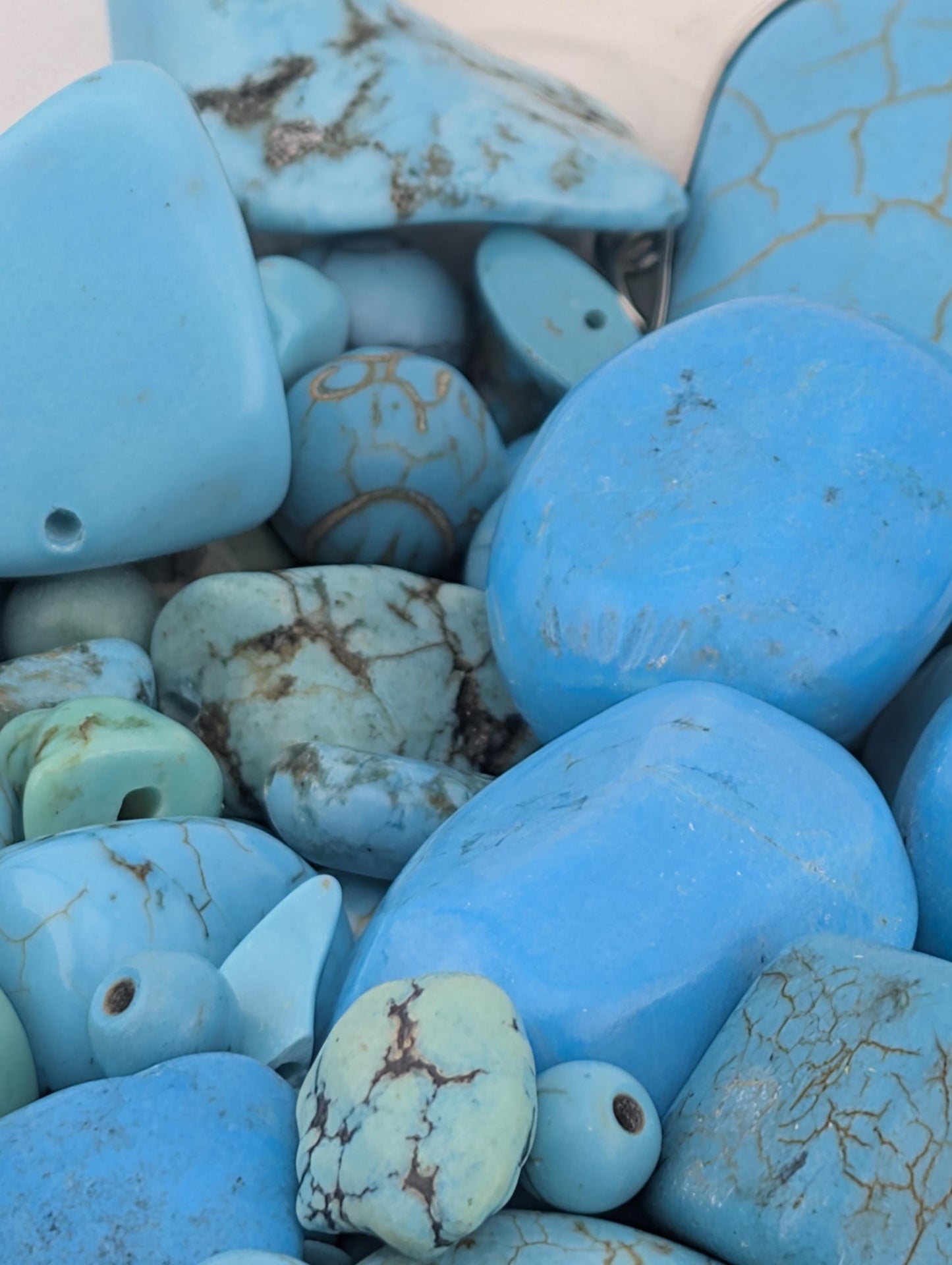 Turquoise Gemstone Beads - Howlite & Wagnerite Mix | Natural Jewelry Supplies