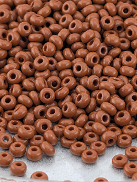 Preciosa Seed Beads | Opaque Brown Size 8/0 | 15g Pkg | Czech Glass Seed Beads