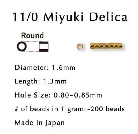Miyuki Delica Beads - Genuine Japanese Seed Beads Size 11/0 Matte Gray Glass