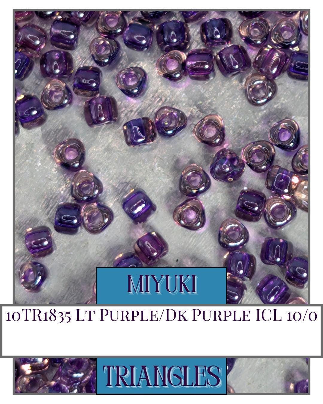 Miyuki Triangle Beads – Size 10/0 Purple Seed Beads with Sparkle ICL Finish