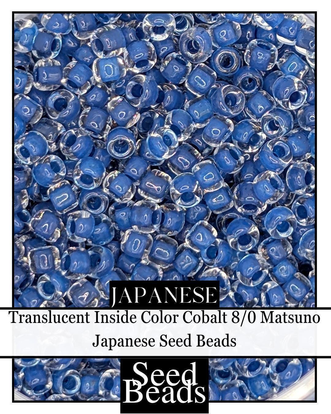 Translucent Seed Beads 8/0 Cobalt Blue - Japanese Matsuno Dynamites For Jewelry