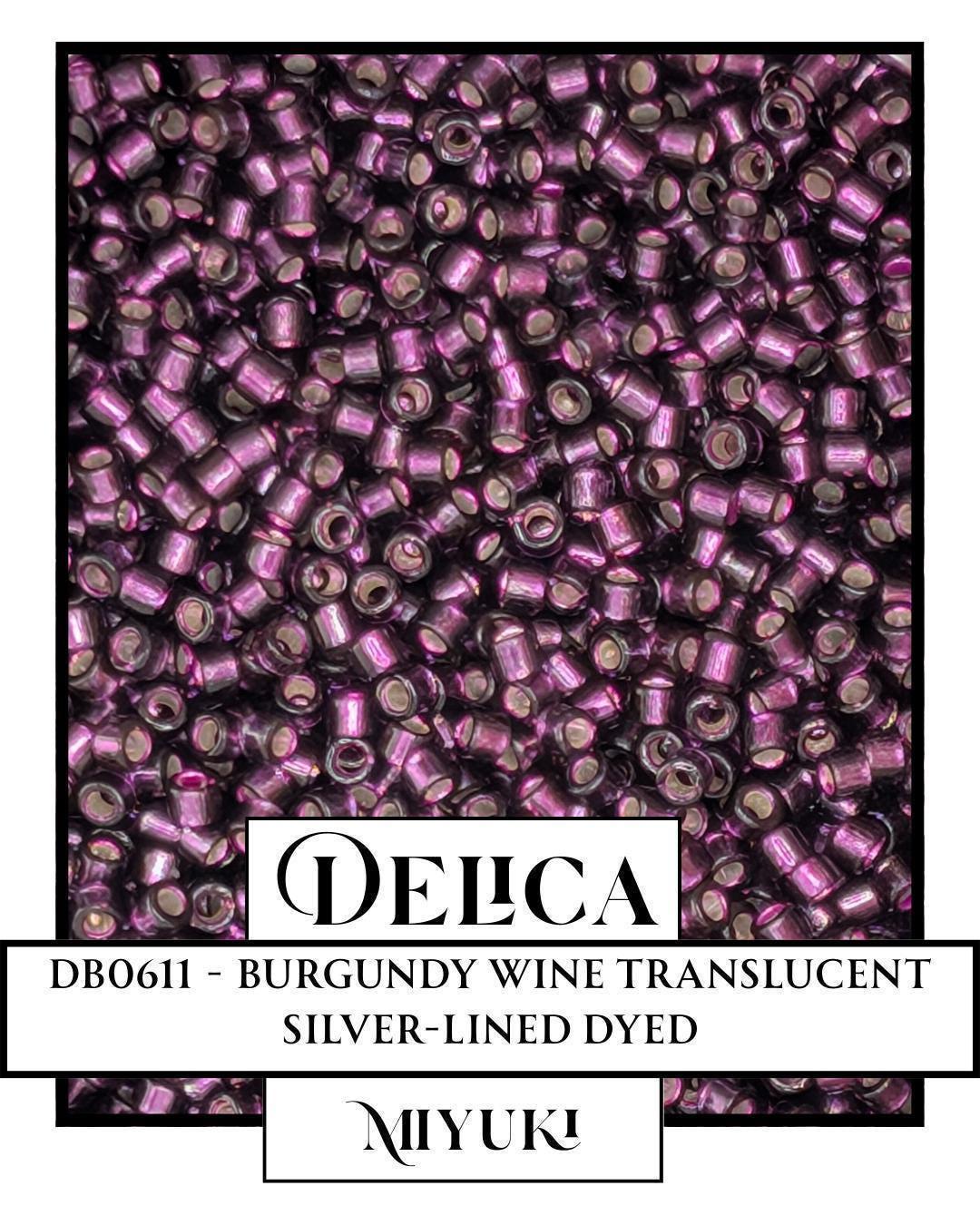 Miyuki Delica Beads - Burgundy Wine 11/0 Seed Beads in Resealable Mylar Bag