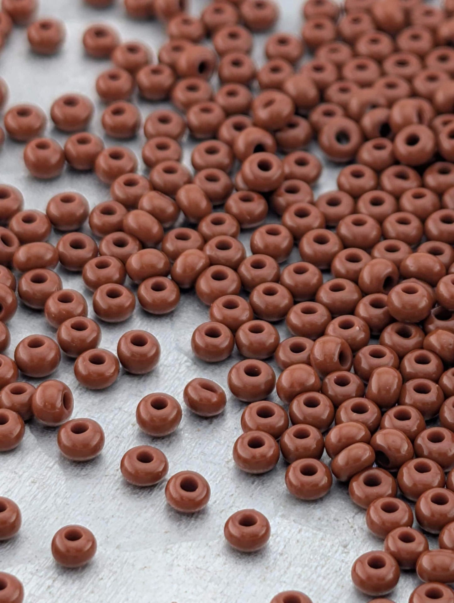 Preciosa Seed Beads - Opaque Brown Size 10/0 Glass Craft Beads, 15g Pkg