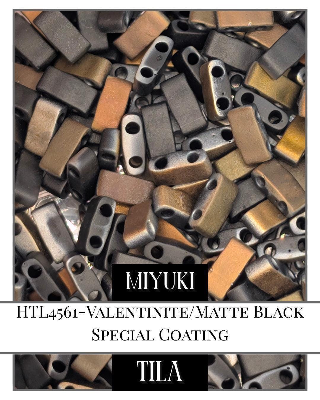 Miyuki Half Tila Beads – Matte Black Bead Pack with Special Coat Finish, 7.5g