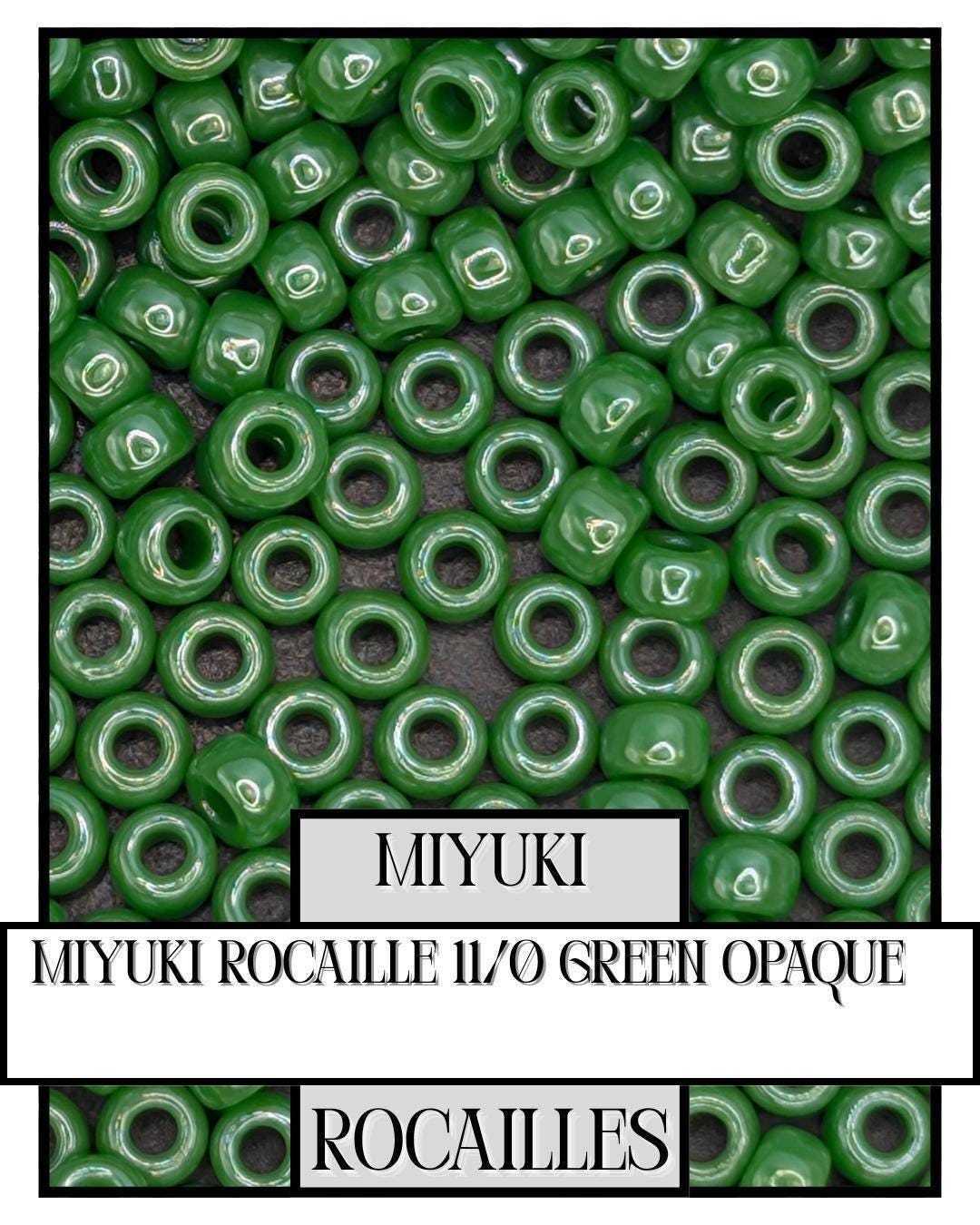 Miyuki Rocailles Beads Green 11/0 Seed Beads – Durable Glass Crafting Supplies
