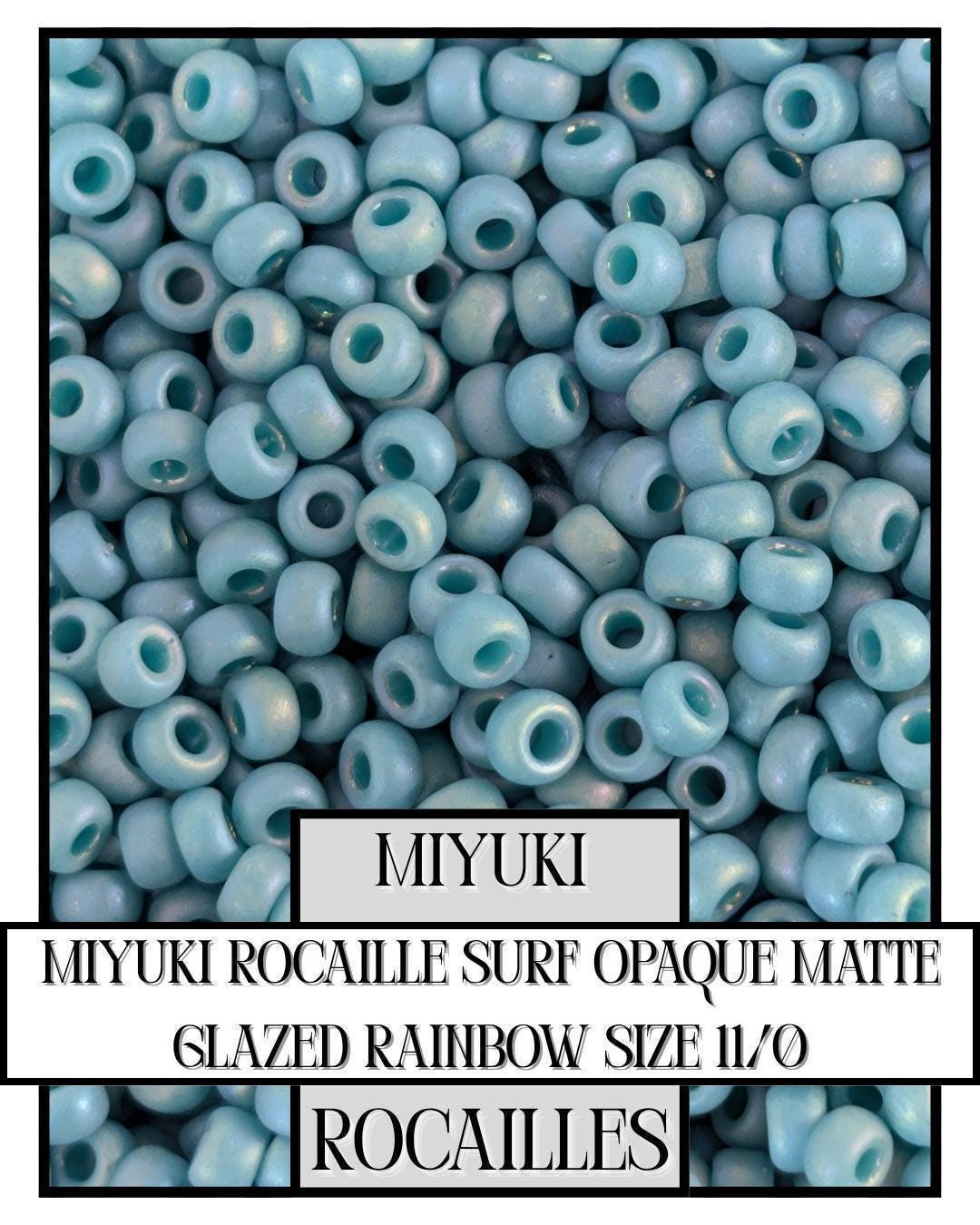 Miyuki Rocaille Beads – Size 11 Seed Beads with Opaque Matte Rainbow Glaze Finish
