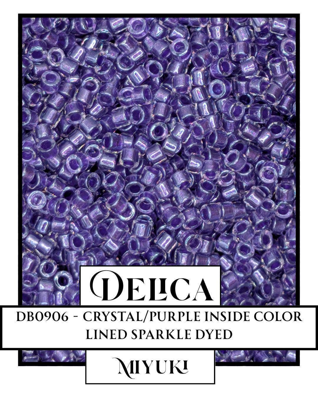 Miyuki Delica Beads - 11/0 Purple Crystal Glass Seed Beads in Resealable Bag