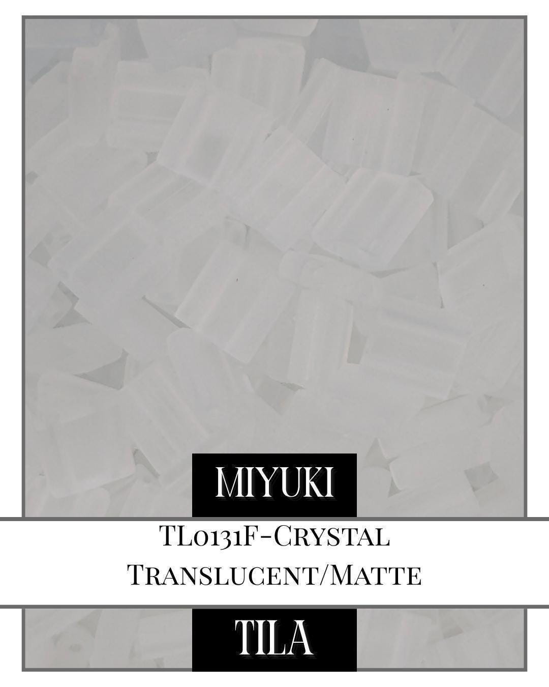Miyuki Tila Beads - Crystal Translucent Rainbow Matte Flat Two Hole Beads 7.5g