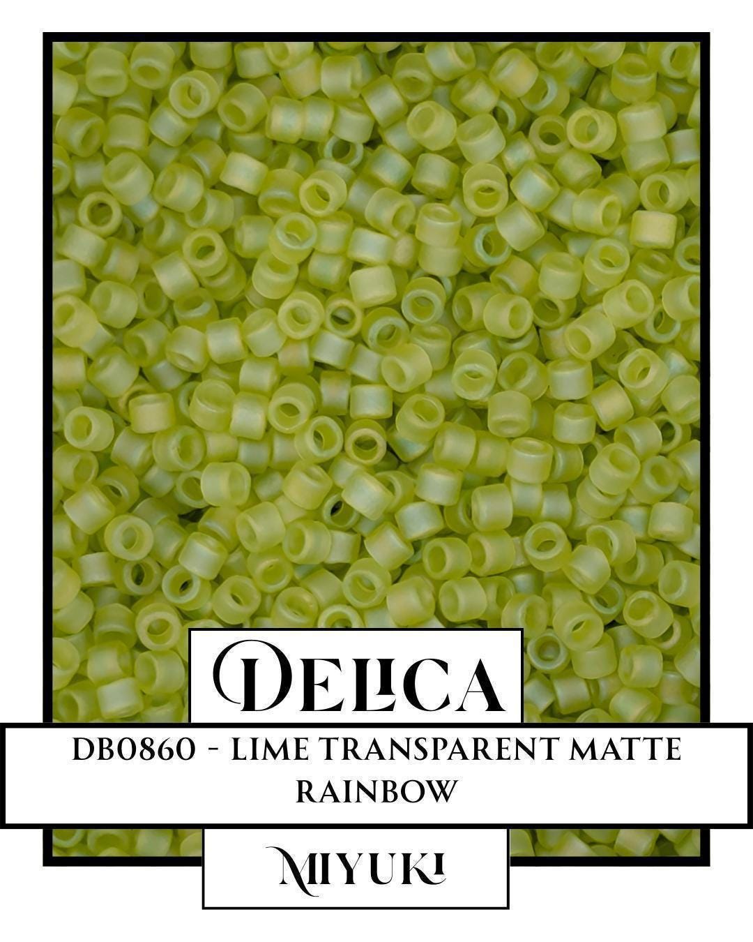 Miyuki Delica Beads - Lime Green 11/0 Seed Beads for Jewelry Making, High Quality