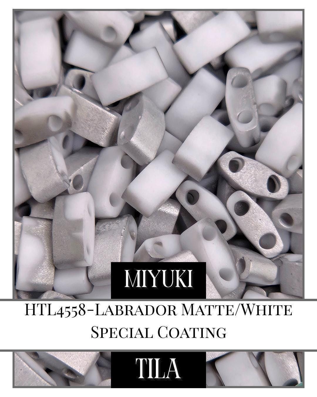Miyuki Half Tila Beads – Matte Coated 2-Hole Flat Beads for Jewelry Making