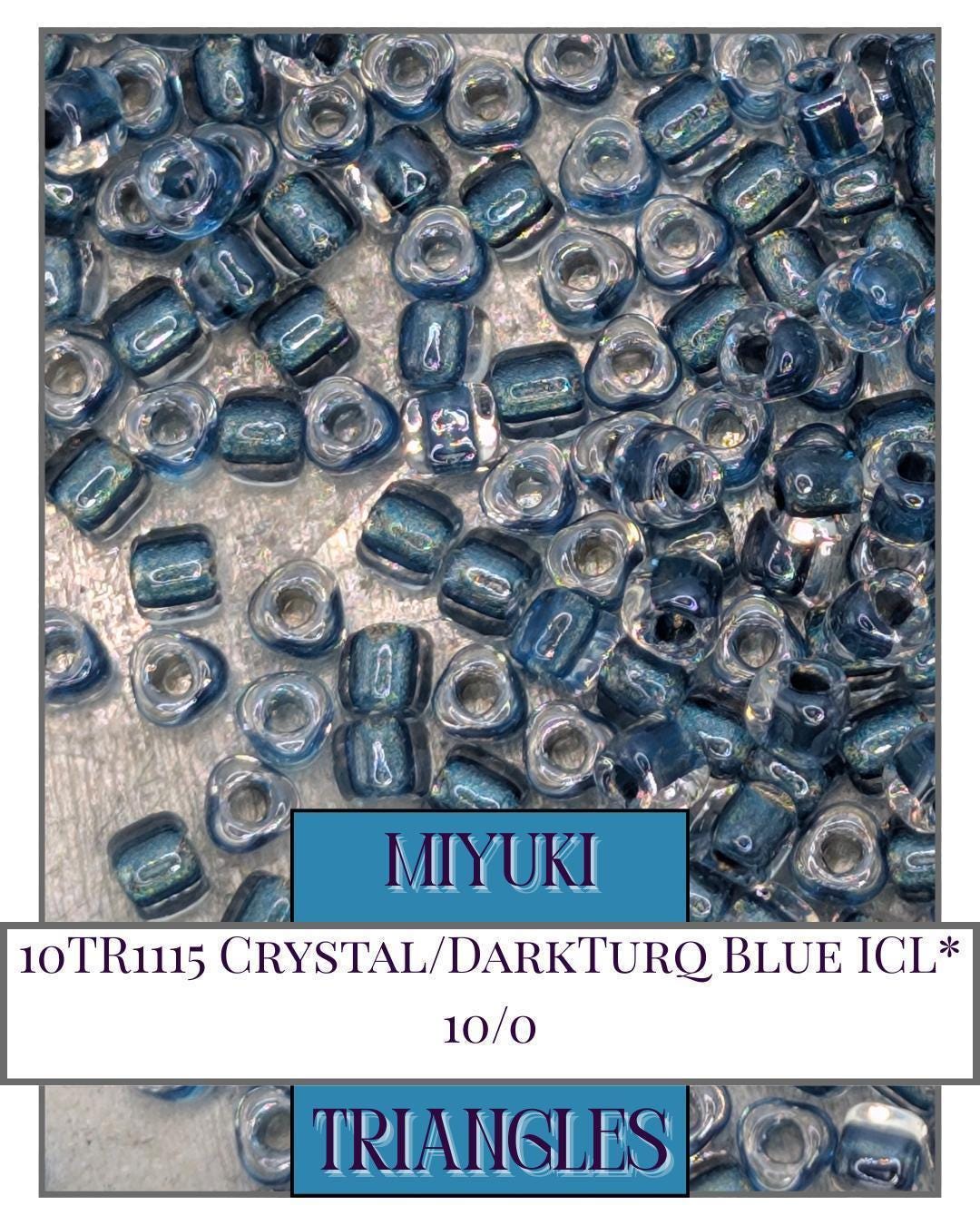 Miyuki Triangle Beads - Crystal Blue 10/0 Seed Beads for Jewelry Craft