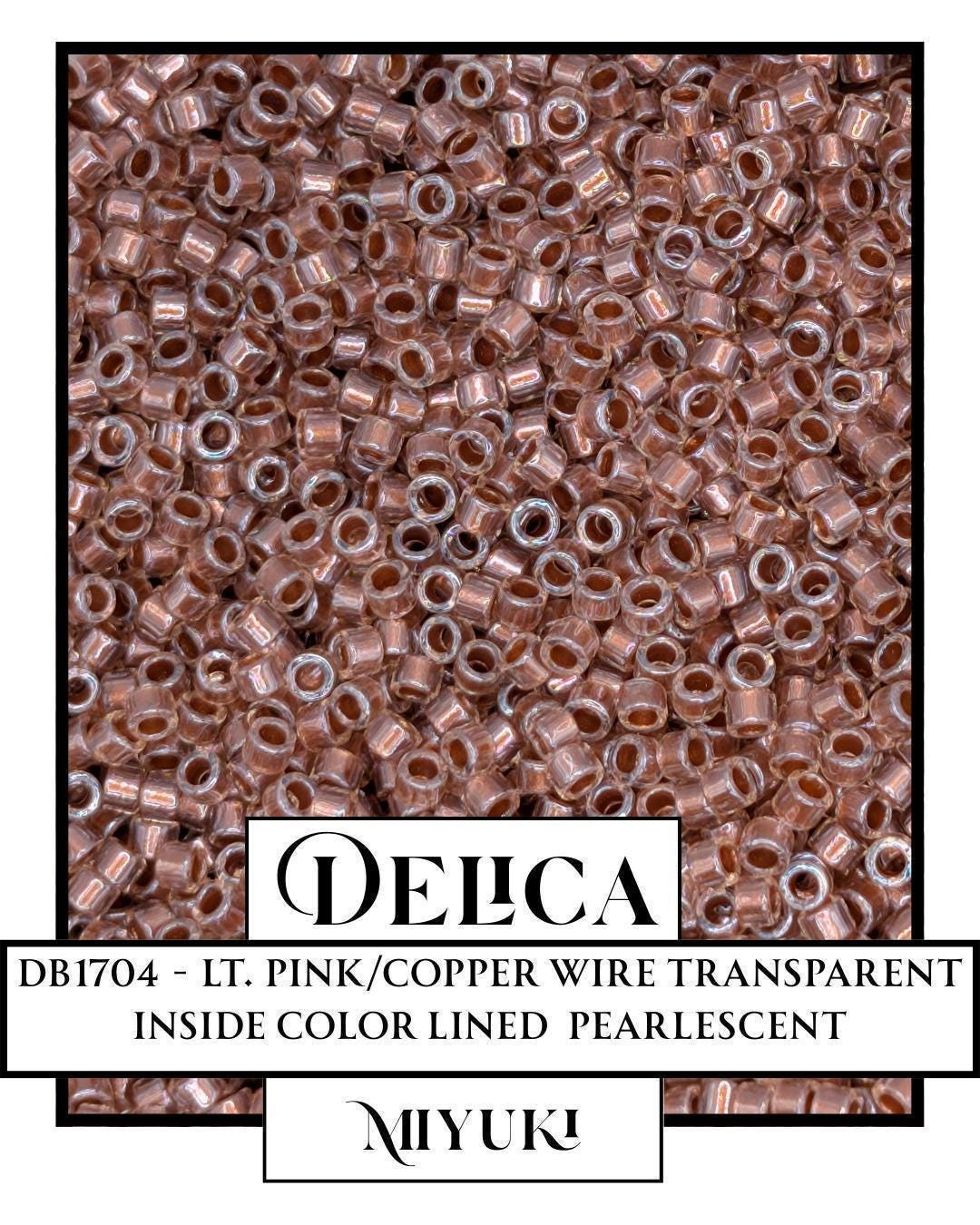 Miyuki Delica Beads - Japanese Glass Seed Beads 11/0, Light Pink Copper Pearl Finish