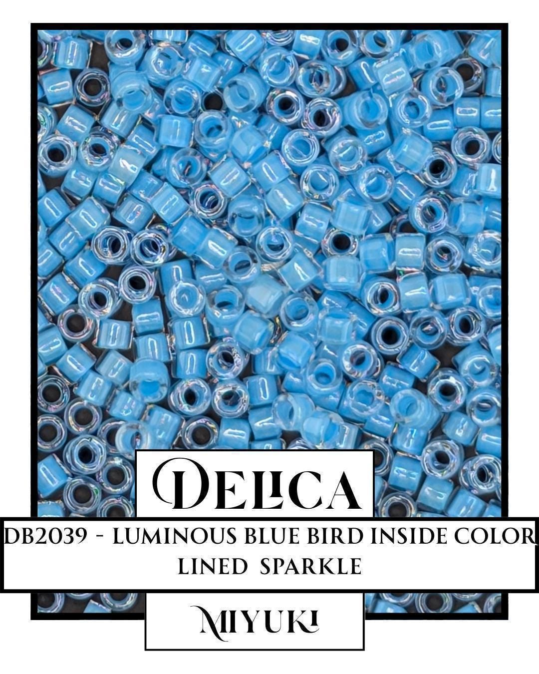 Miyuki Delica Beads - Luminous Blue Bird Size 11/0 | Japanese Glass Seed Beads