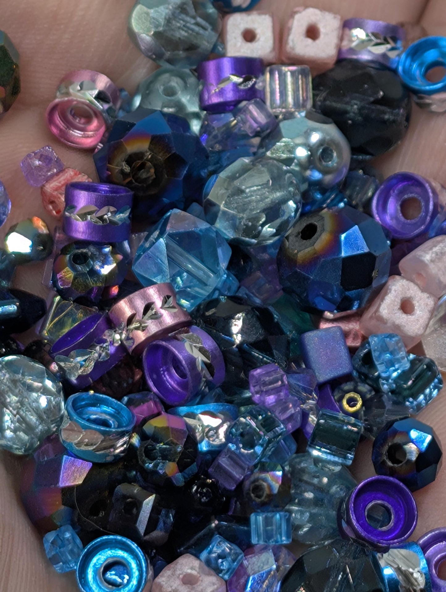 Glass Bead Soup Mix - Mixed Glass Beads & Cat Eye Beads for DIY Jewelry Kit