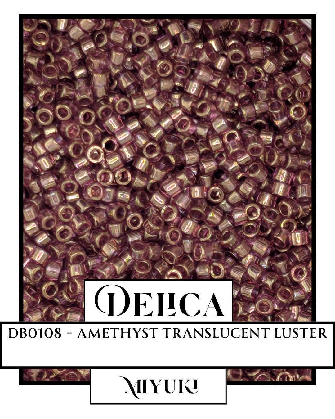 Miyuki Delica Beads - Amethyst 11/0 Size | Premium Japanese Seed Beads, Resealable Bag