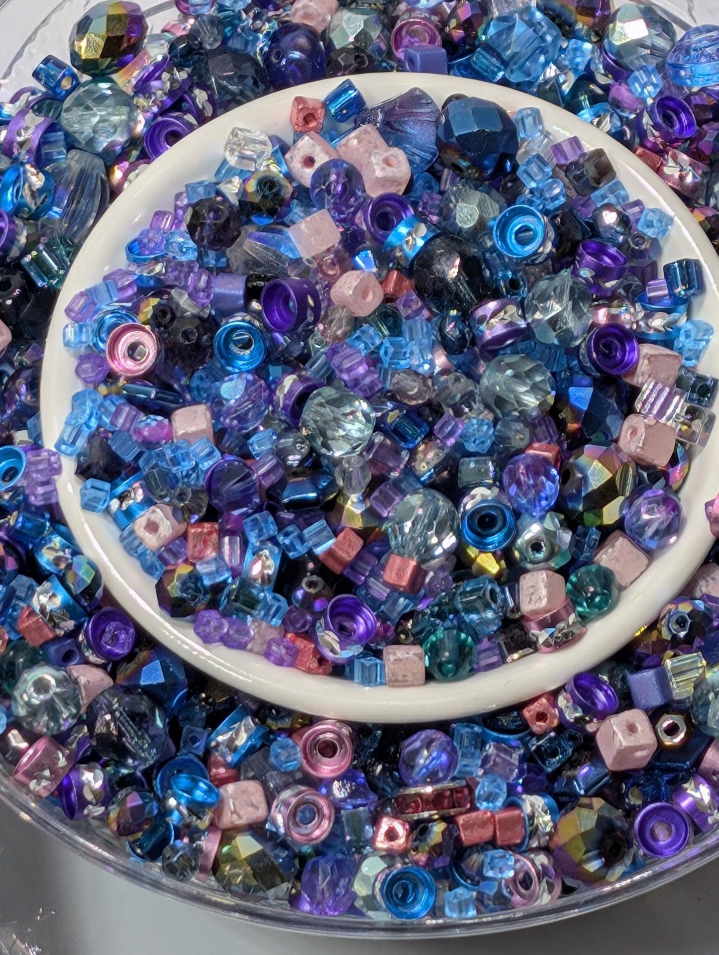 Glass Bead Soup Mix - Mixed Glass Beads & Cat Eye Beads for DIY Jewelry Kit