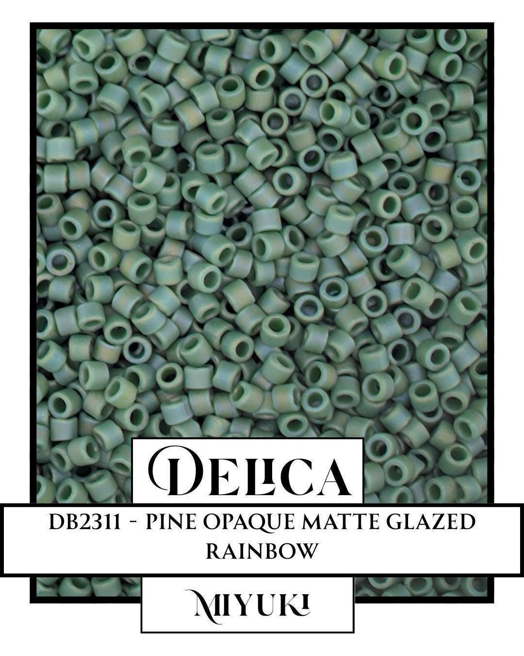Miyuki Delica Beads 11/0 Pine Opaque Matte - Glazed Rainbow Style, 7g