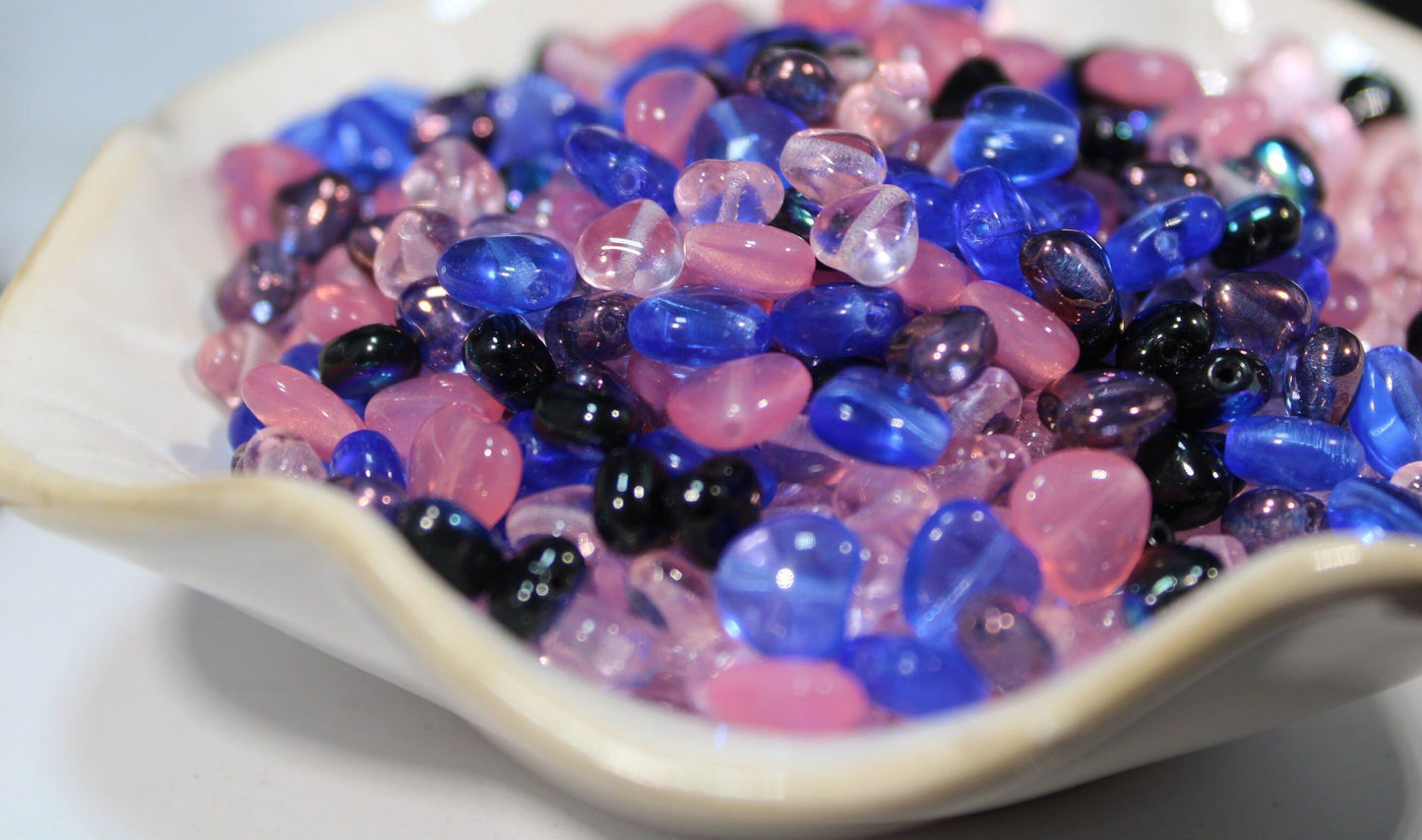 Czech Glass Heart Beads – Bulk Glass Beads Mix for Jewelry Making Crafts