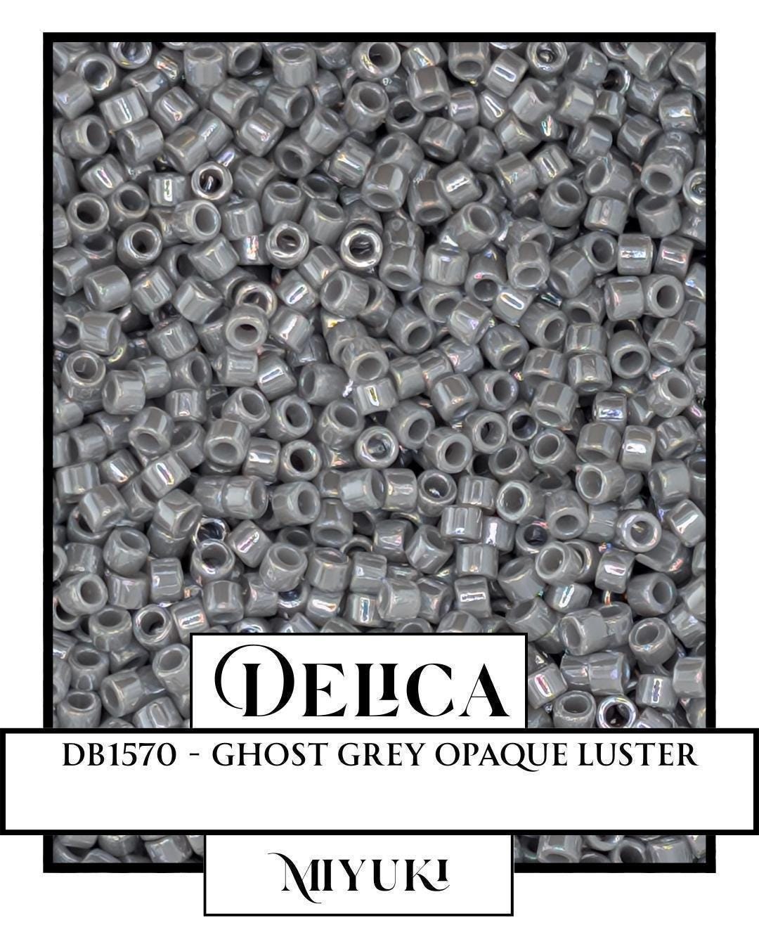 Miyuki Delica Beads - Ghost Grey Opaque 11/0 Size | Premium Glass Seed Beads