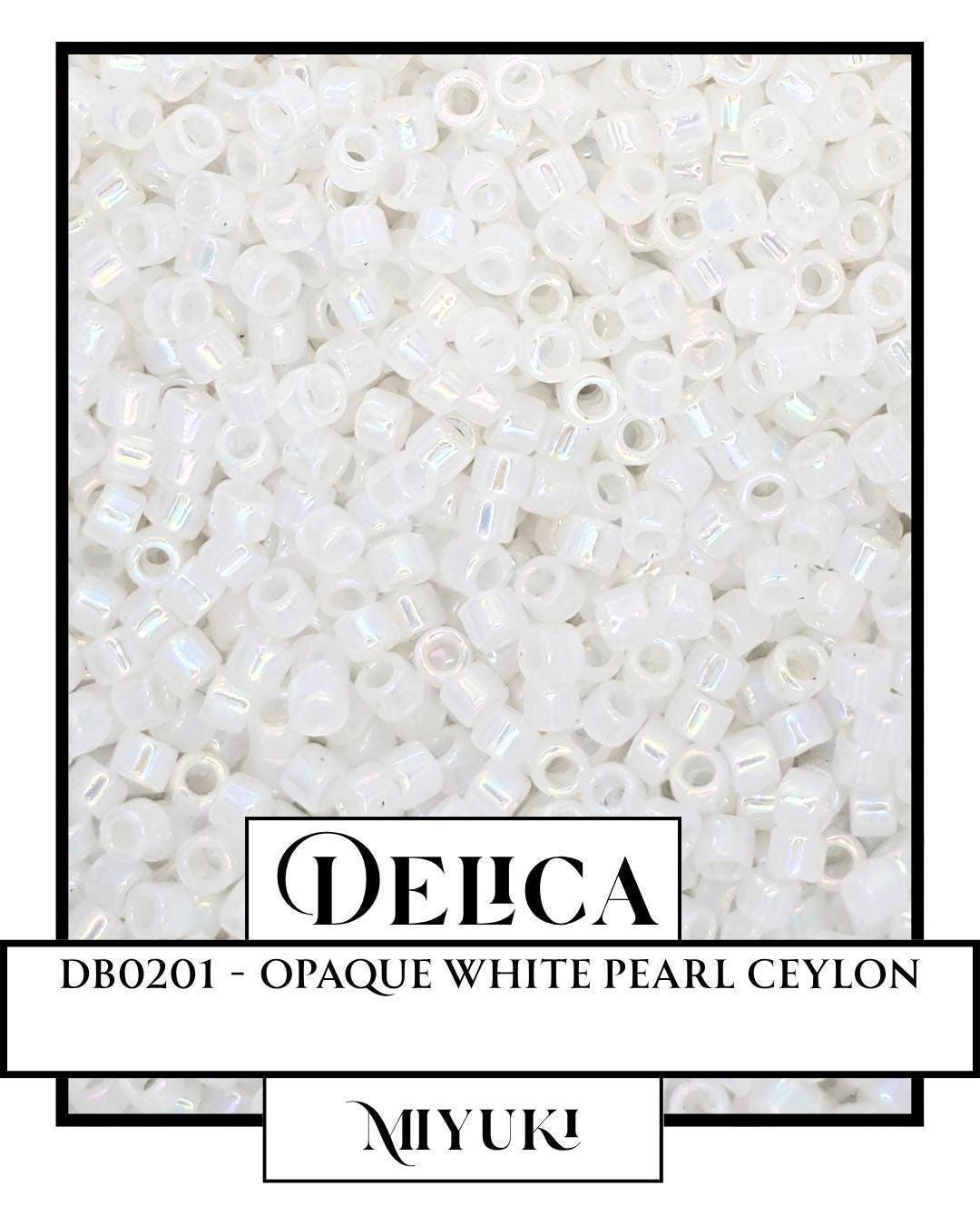 Miyuki Delica Beads - Japanese Glass Seed Beads 11/0 Opaque White, 7g Package