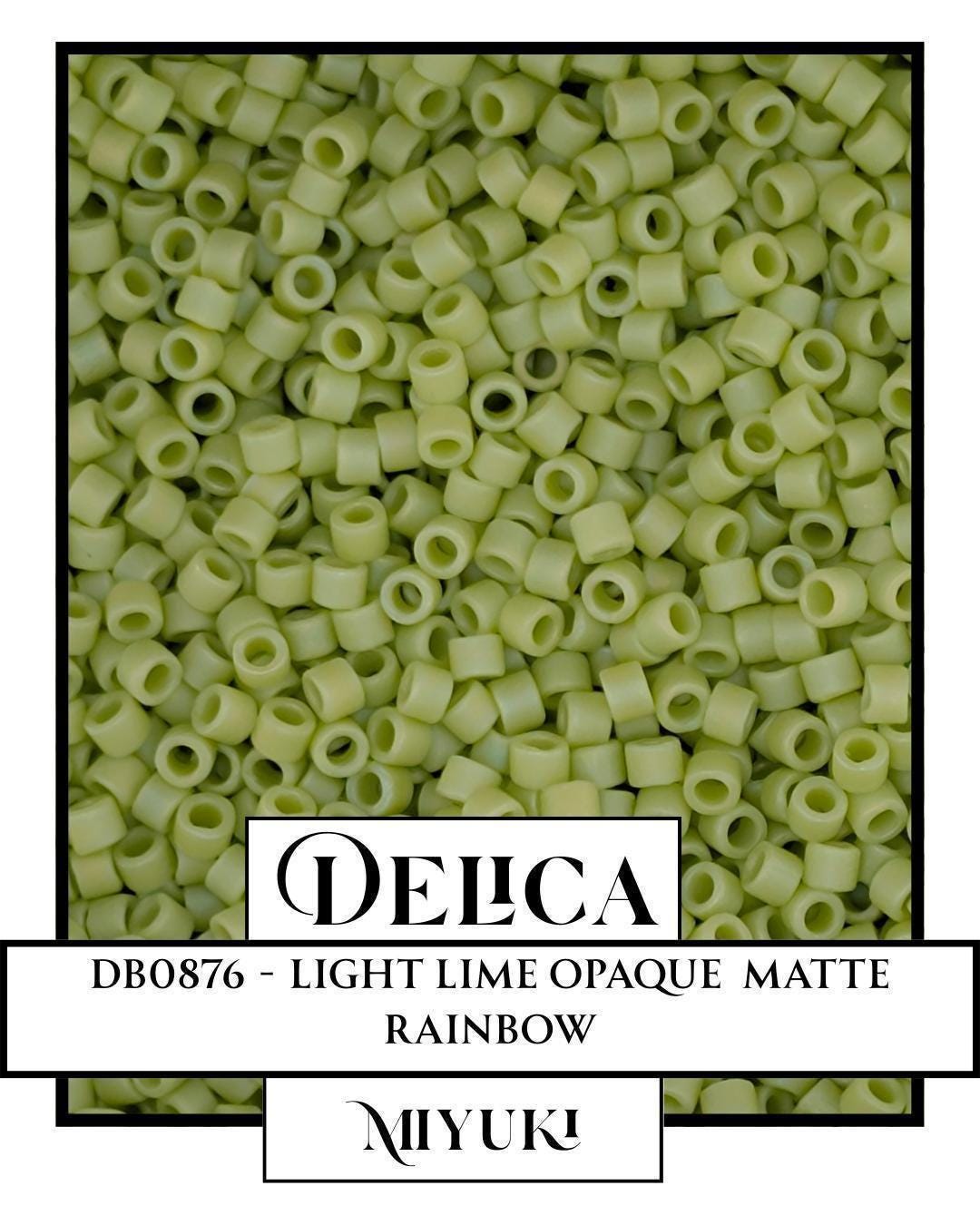 Miyuki Delica Beads - 11/0 Light Lime Glass Seed Beads | Matte Finish, Resealable Bag