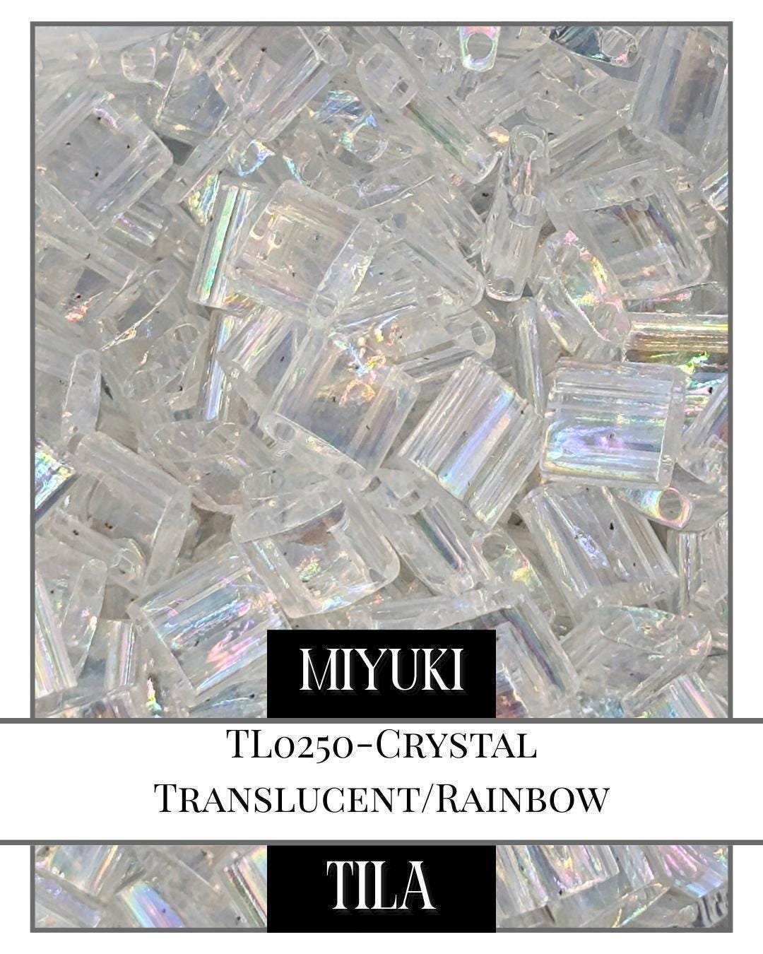 Miyuki Tila Beads - Crystal Translucent 7.5g Package | Flat Square Jewelry Beads