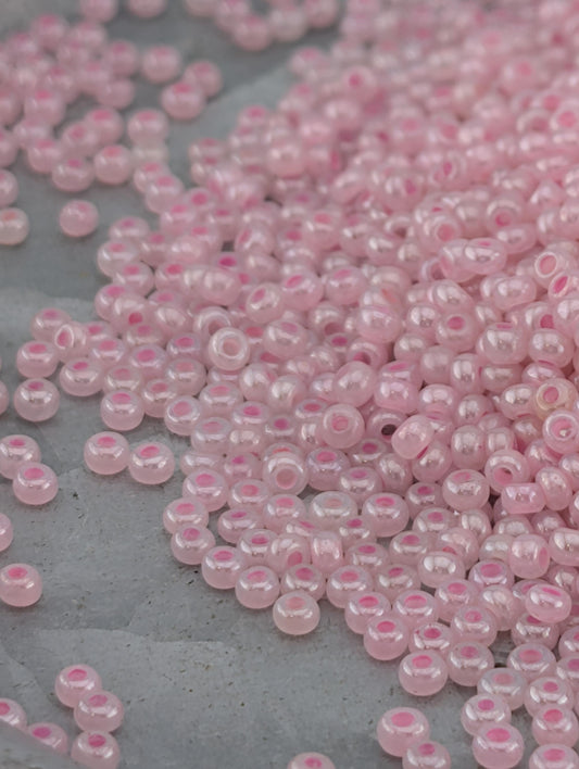 Preciosa Seed Beads - Opaque Luster Pastel Pink Size 11/0 Beads | 20g Package