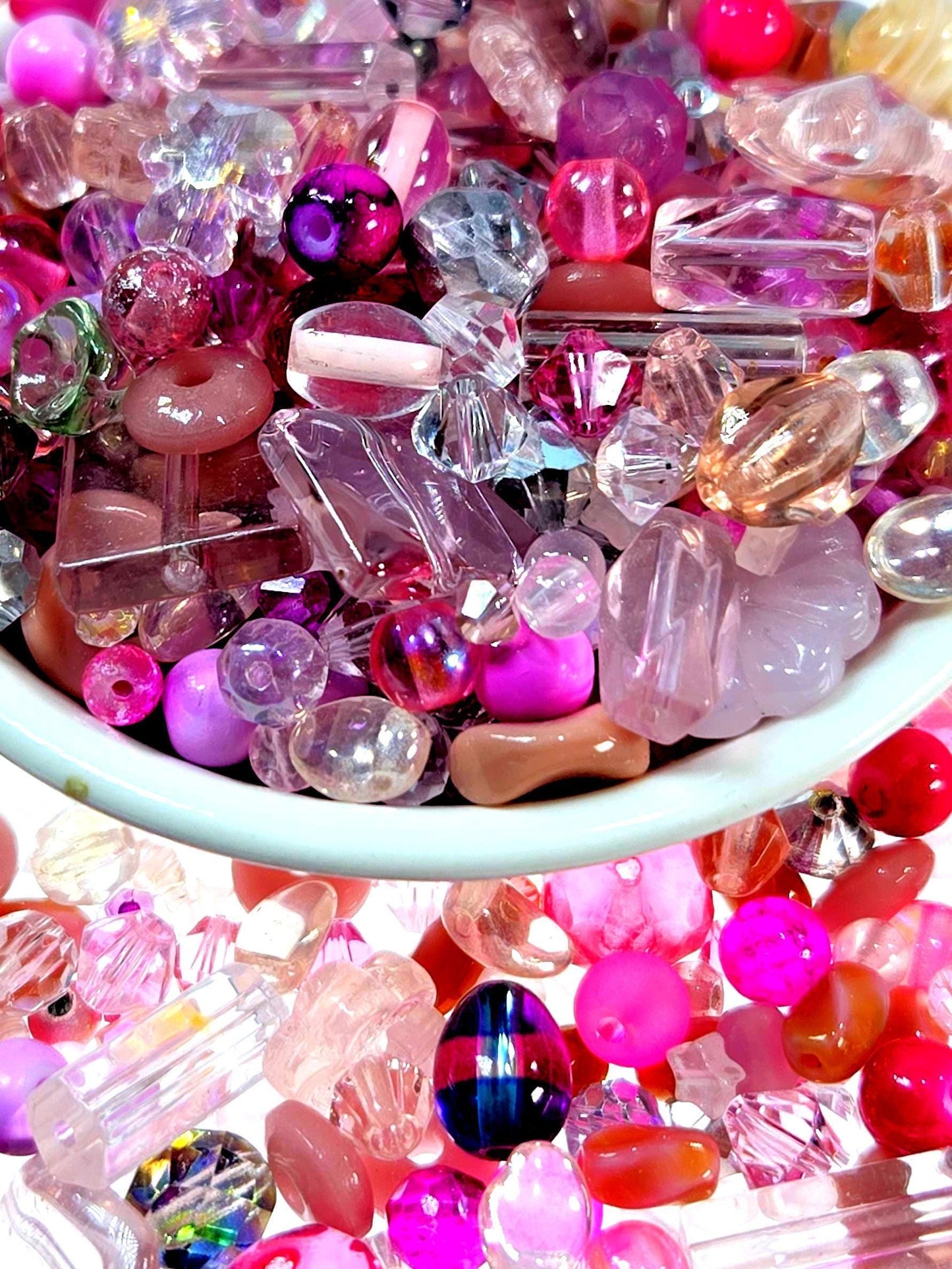Pink Bead Mix - Glass Bead Assortment | DIY Bracelet & Necklace Kit 30g