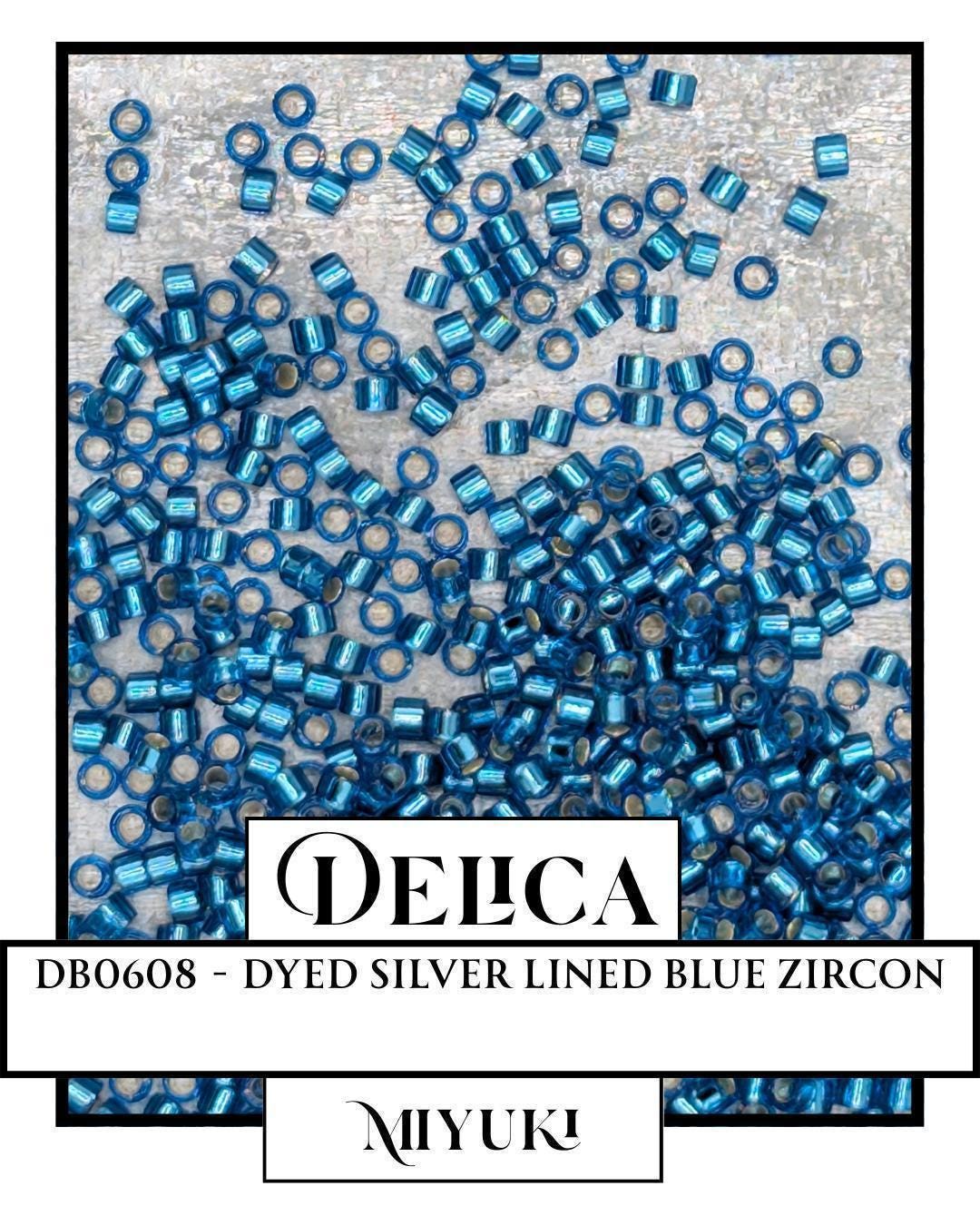 Miyuki Delica Beads – Blue Zircon Silver Lined 11/0 Glass Seed Beads, 7g