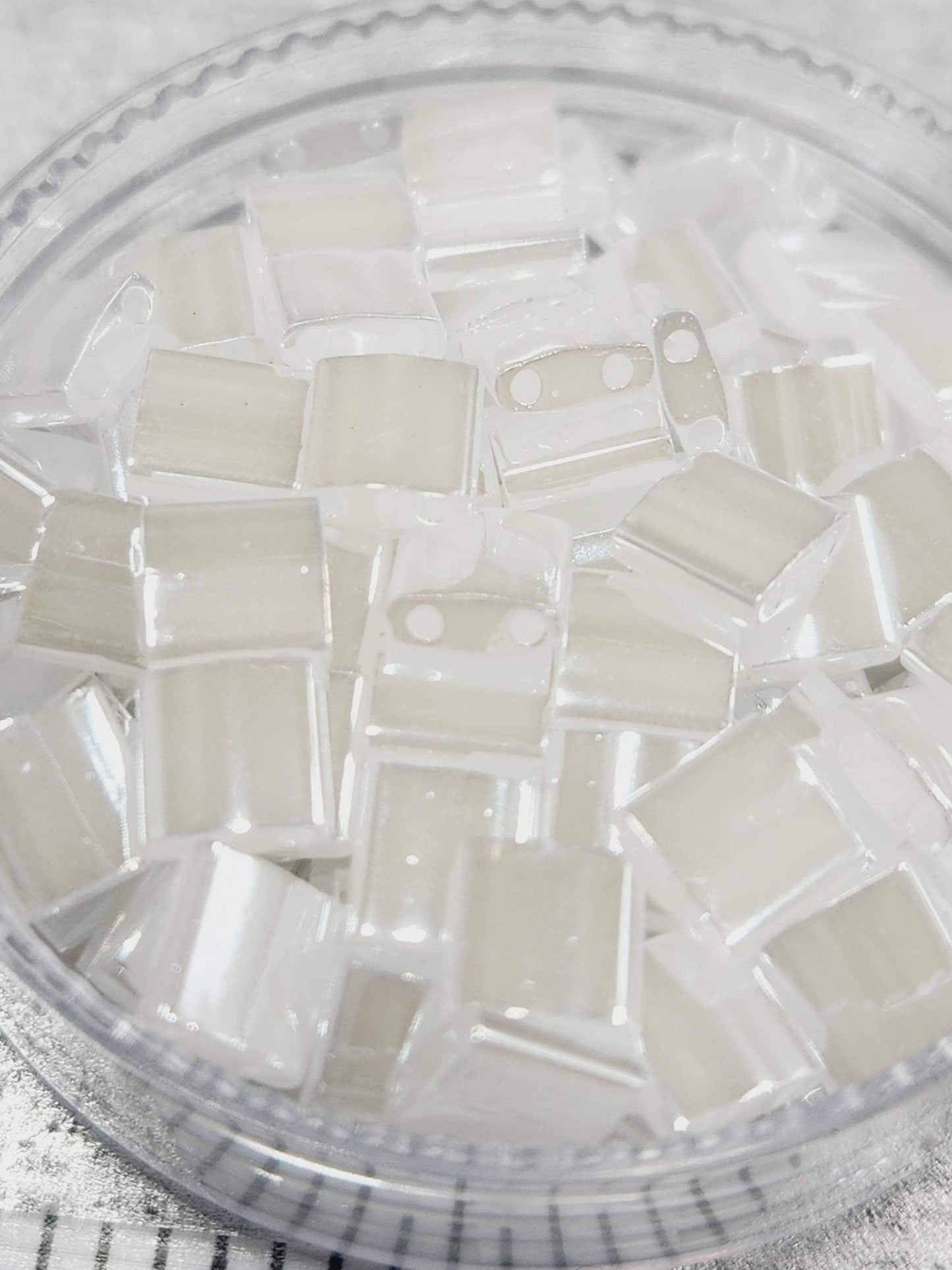 Miyuki Tila Beads - White 7.5g Crafting Bead Pack | Genuine Glass Seed Beads