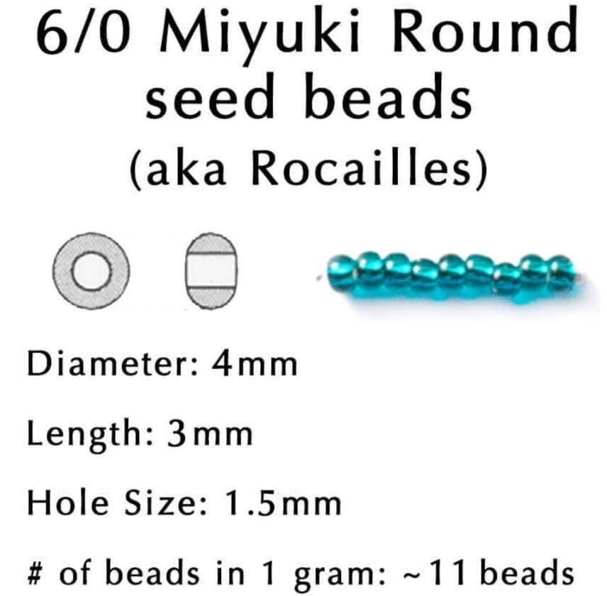 Miyuki Rocaille Beads – Size 6/0 Matte Finish Seed Beads with Rainbow Glaze