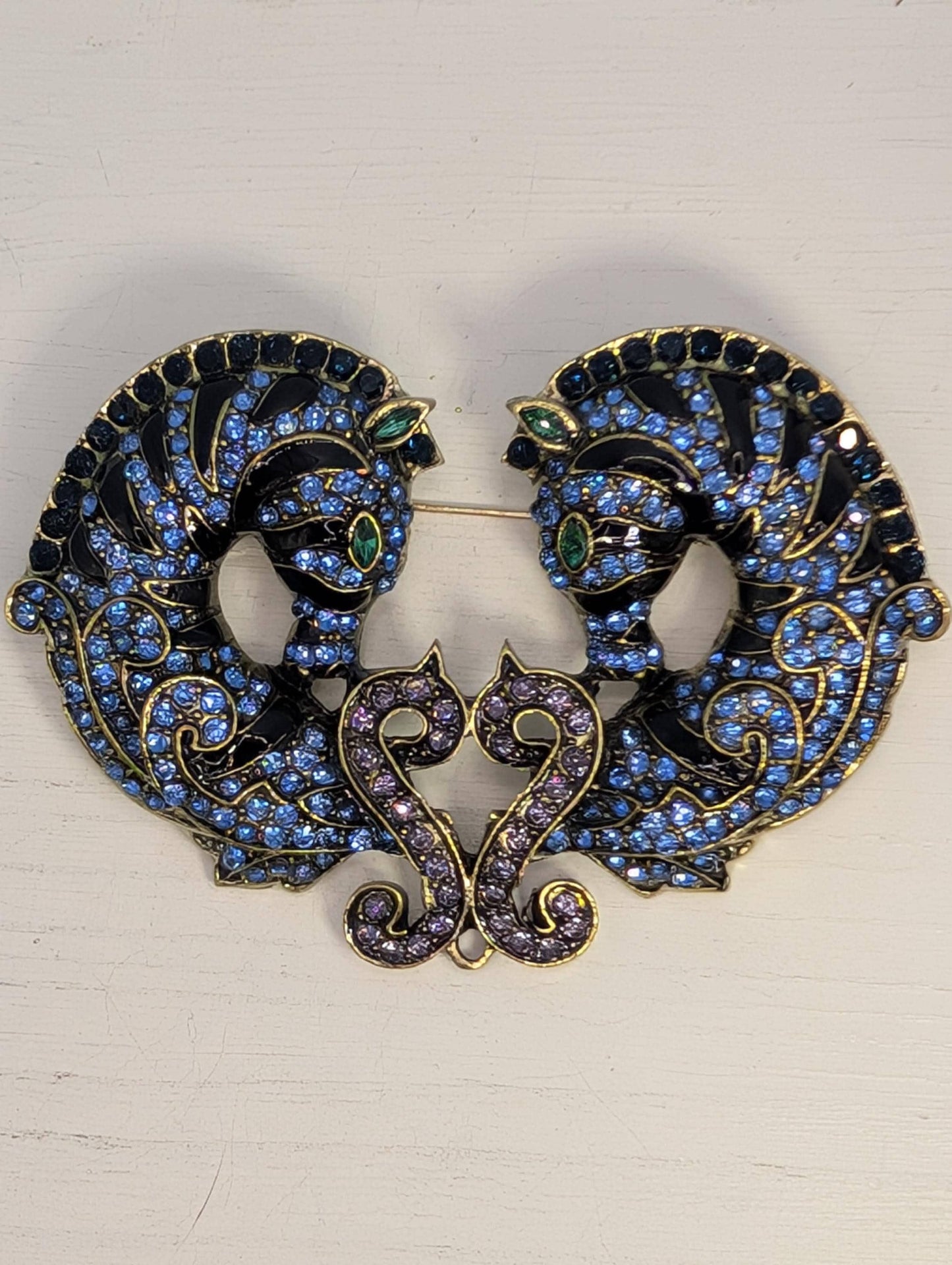Blue Rhinestone Brooch – Seahorse Decorative Pin, Unique Gift Idea, Fashion Accessory