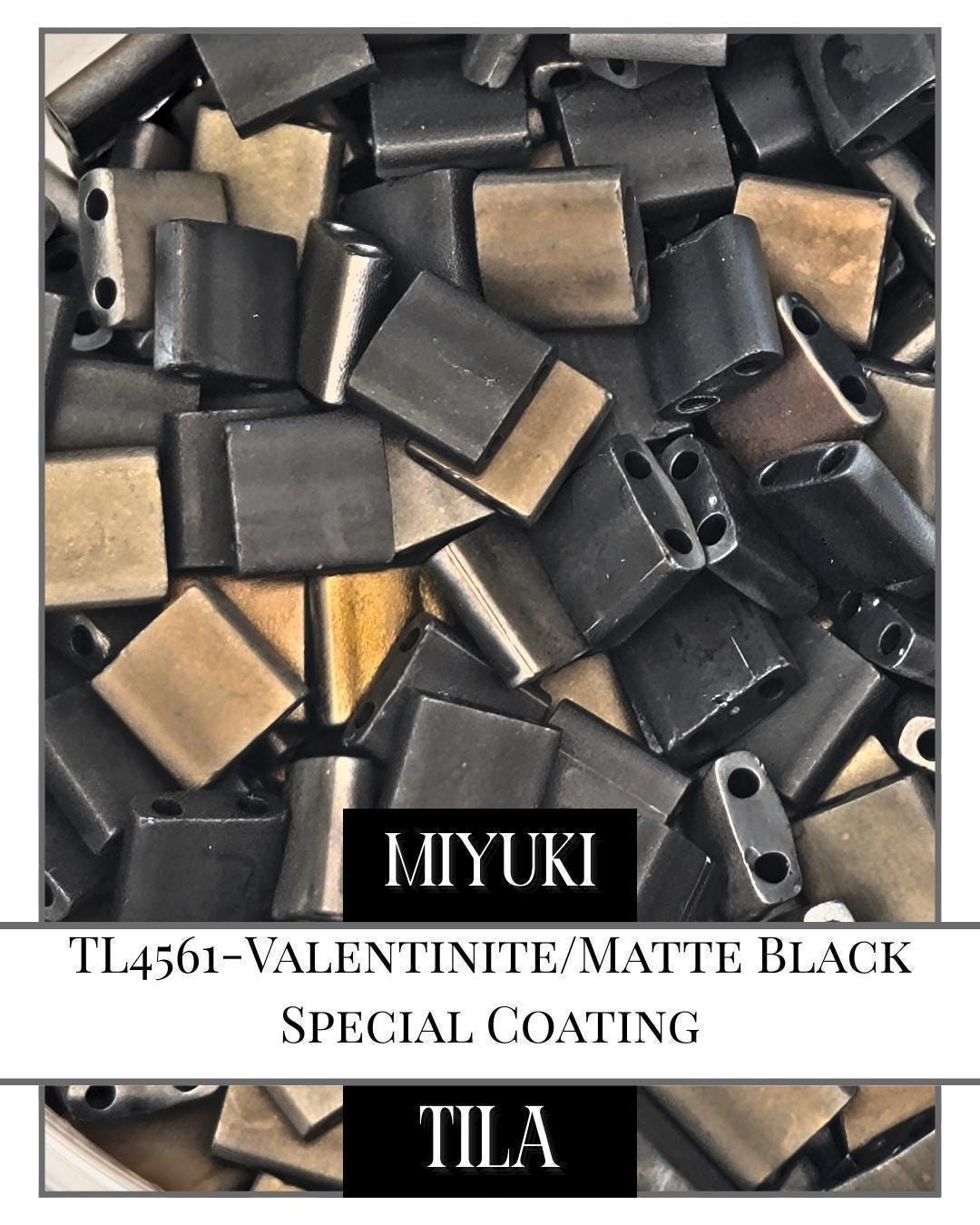 Miyuki Tila Beads | Matte Black Flat Beads for Creative Jewelry Crafting Kit