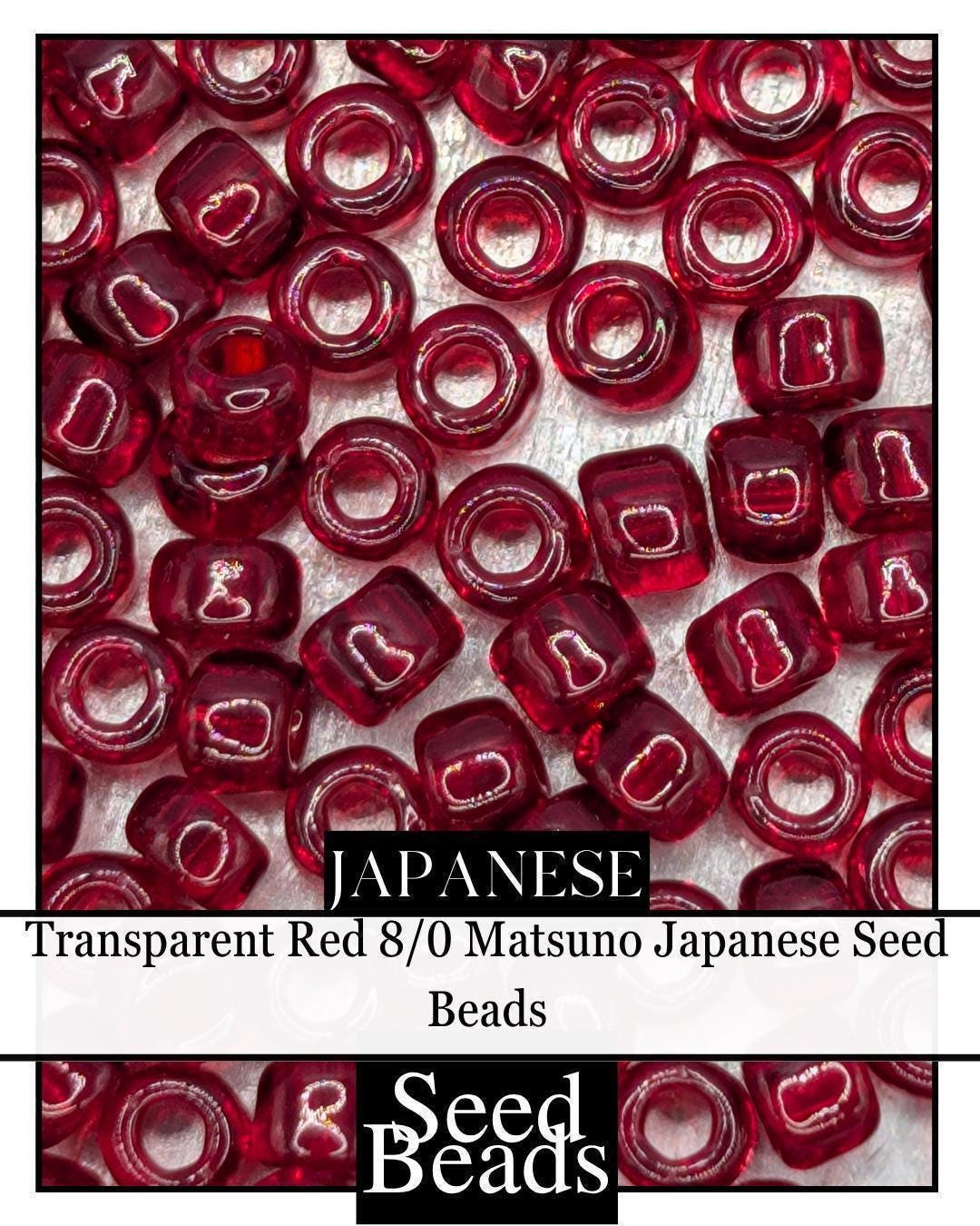 Transparent Red Seed Beads 8/0 - Japanese Matsuno Frosted Glass Beads for Jewelry