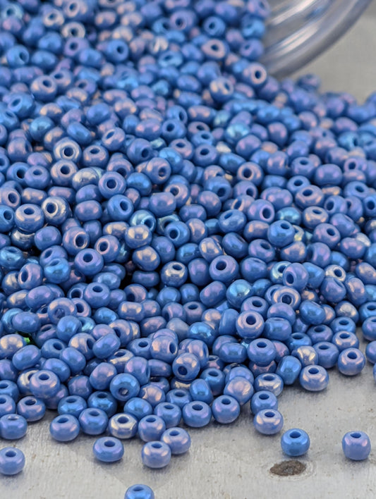 Preciosa Seed Beads - Opaque Denim Blue Size 11/0 | Premium Czech Glass Beads 15g