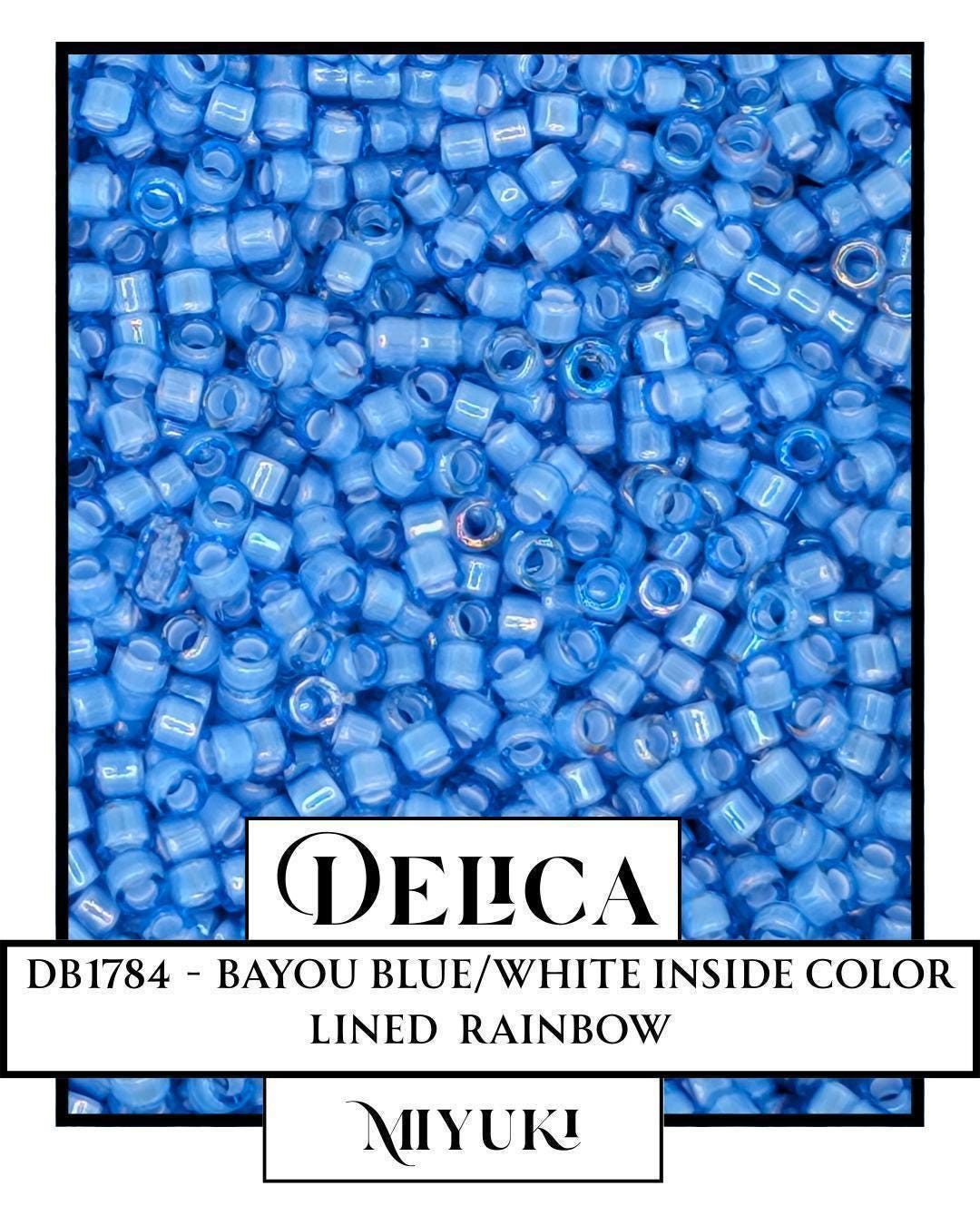 Miyuki Delica Beads - Japanese Glass Seed Beads Size 11/0 | Bayou Blue White ICL/R