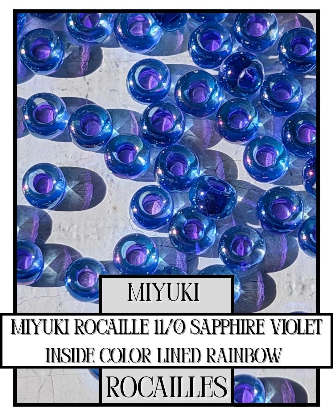 Miyuki Rocaille Beads 11/0 Seed Beads - Sapphire Violet Inside Color Lined, 20g