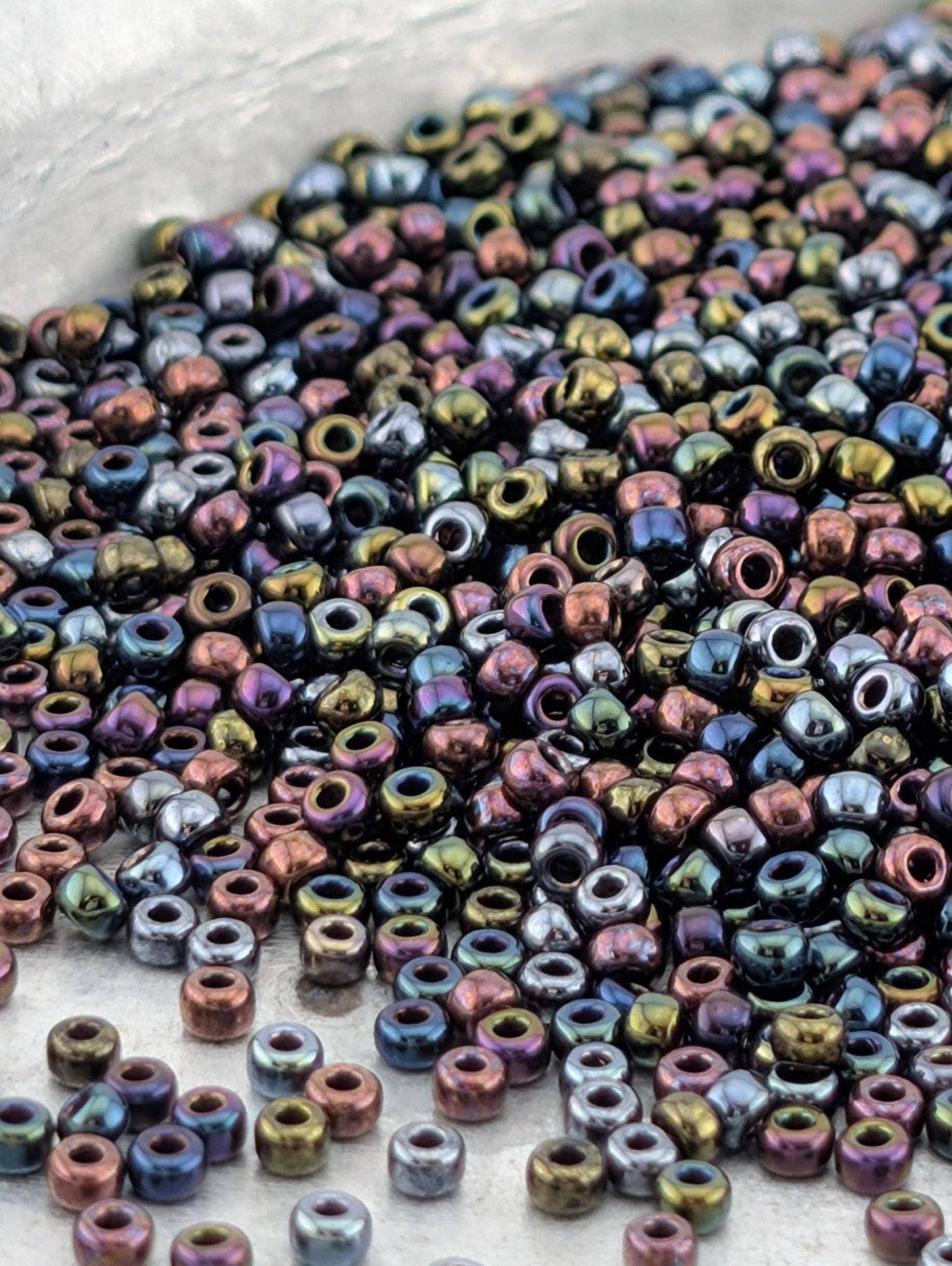 Preciosa Seed Beads Opaque Bronze Red Iris – Size 11/0 Glass Beads 15g Pkg