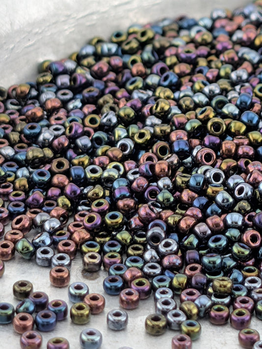 Preciosa Seed Beads Opaque Bronze Red Iris – Size 11/0 Glass Beads 15g Pkg