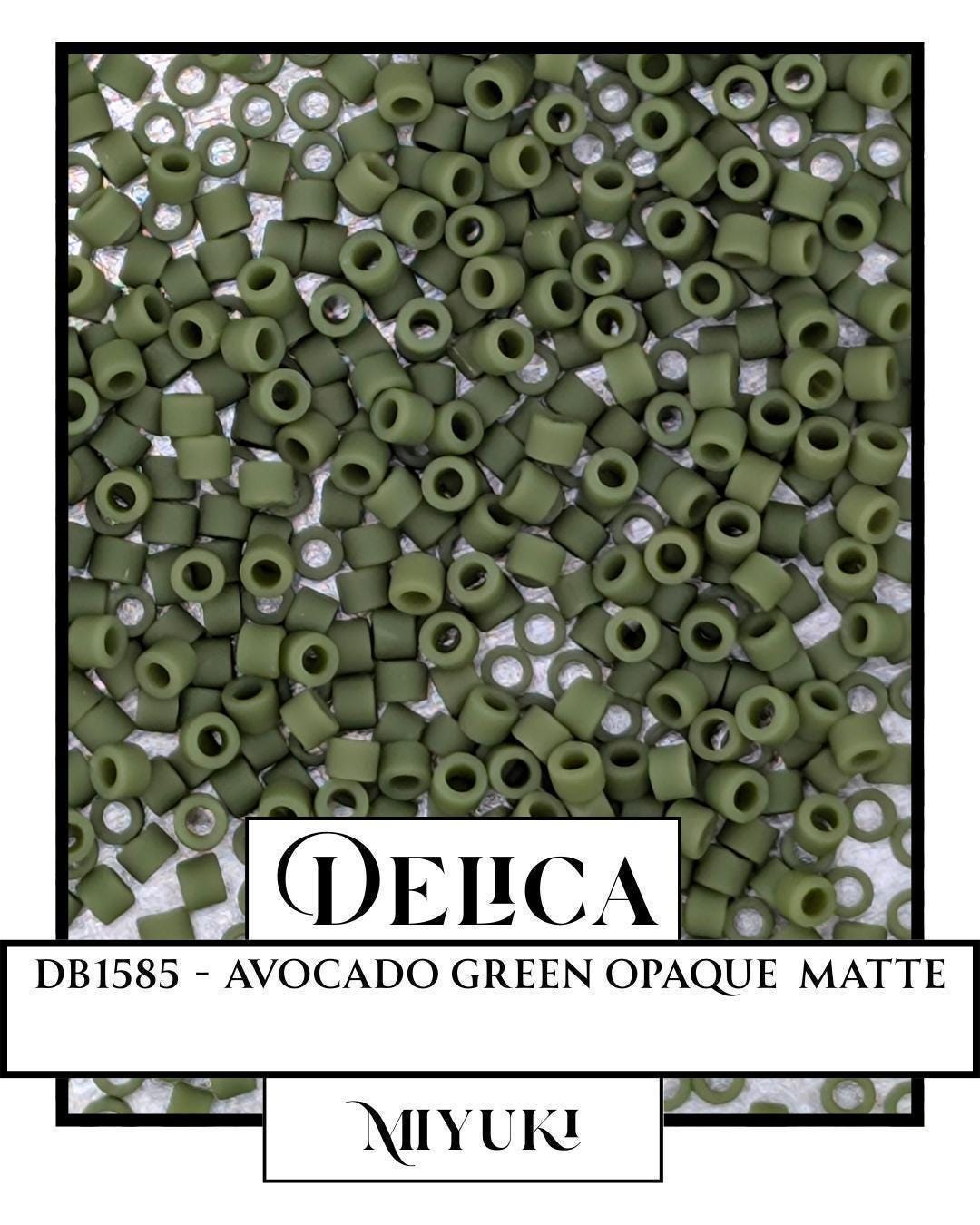 Miyuki Delica Beads – Size 11/0 Matte Opaque Avocado Green Seed Beads Bulk