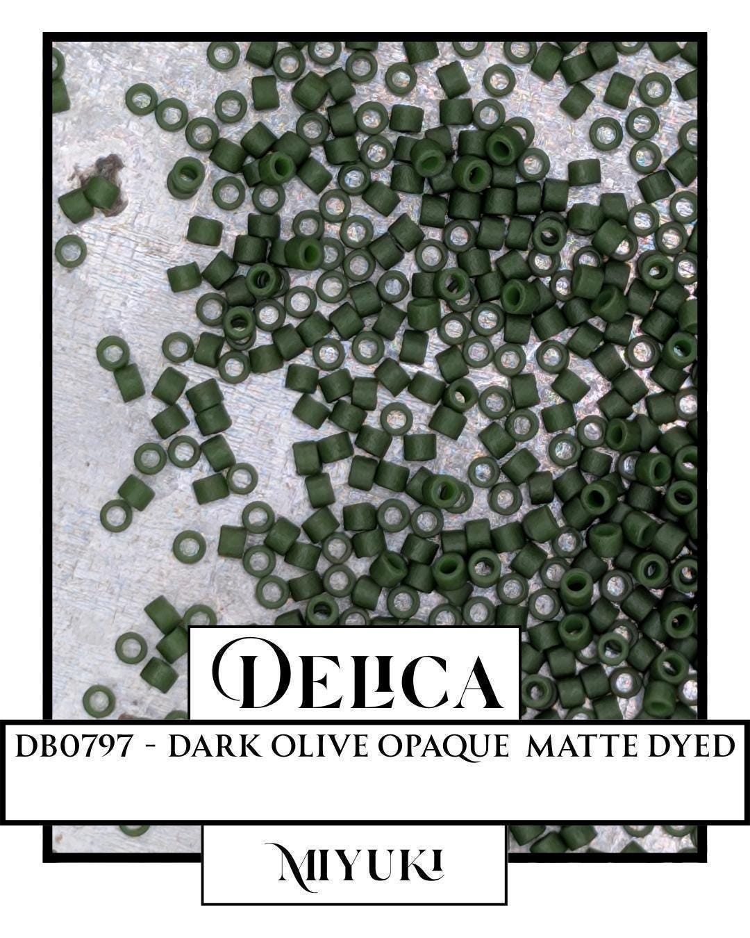 Miyuki Delica Beads - Dark Olive 11/0 Size Japanese Glass Seed Beads | 7g