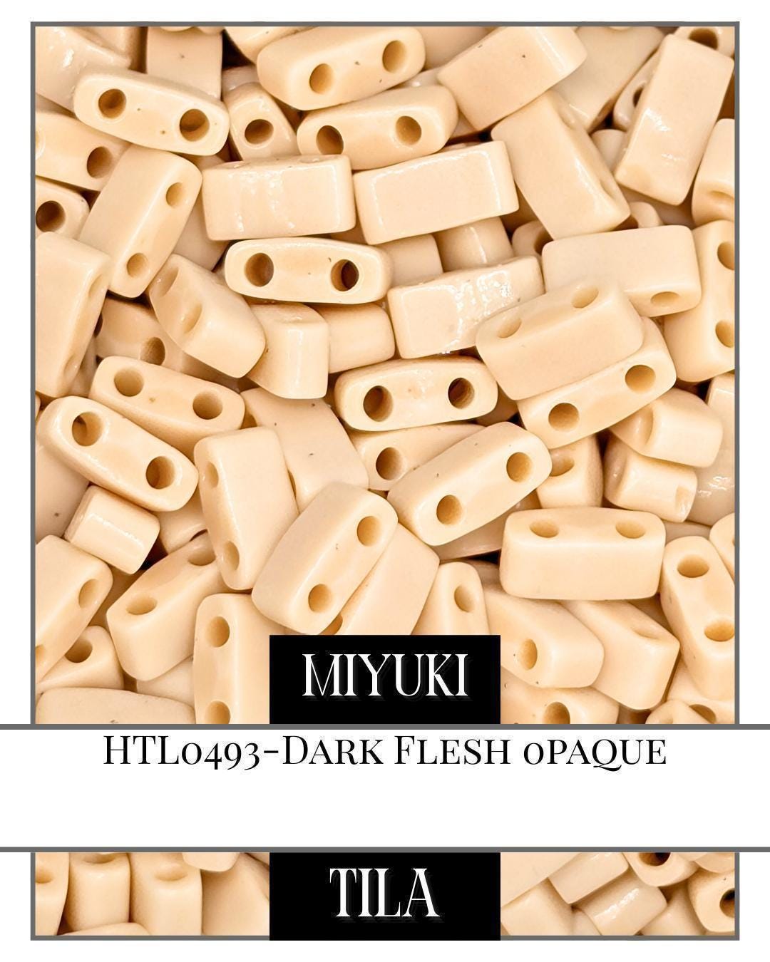 Miyuki Tila Beads - Dark Flesh 2-Hole Flat Beads for Elegant DIY Jewelry