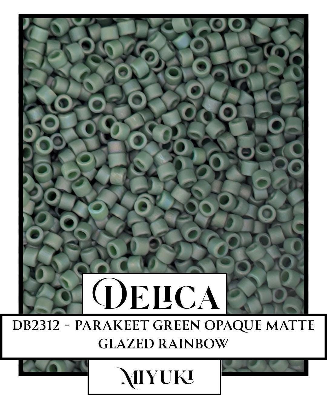 Miyuki Delica Seed Beads - Parakeet Green 11/0 Opaque Matte Glazed Rainbow - 7.5g